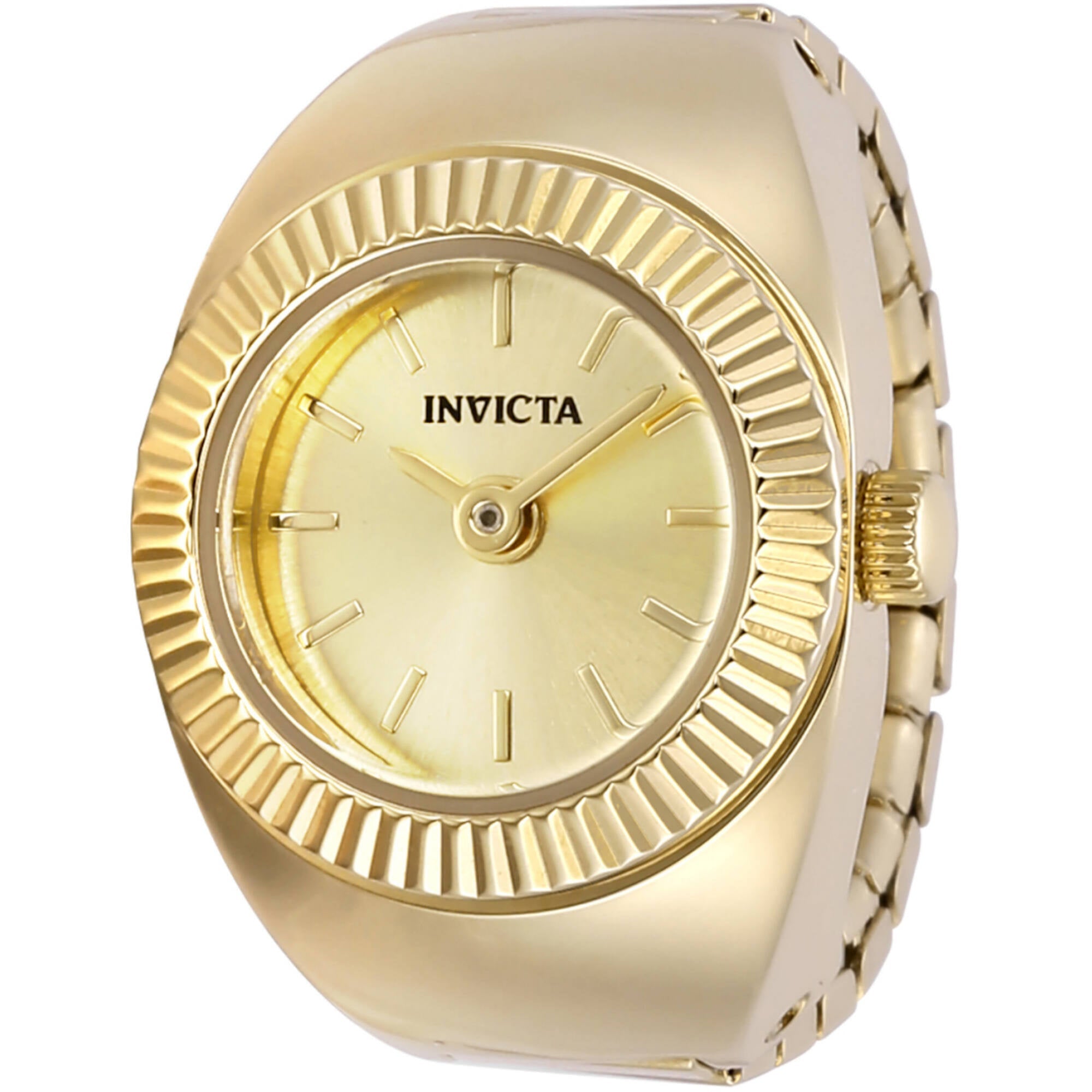Invicta Women's Ring Watch - Mini Angel Quartz Gold Tone Dial Bracelet | 48947