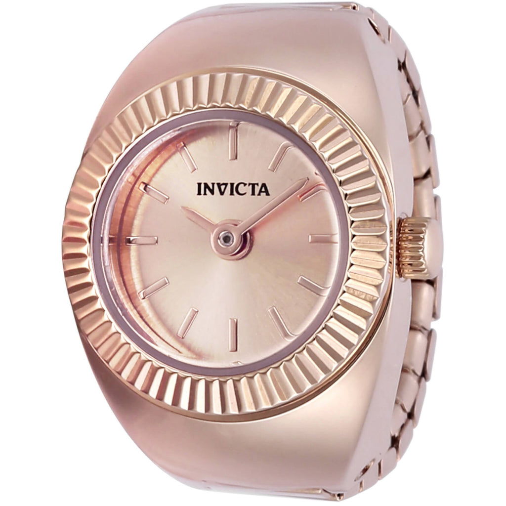 Invicta Women's Ring Watch - Mini Angel Quartz Rose Gold Tone Dial Bracelet | 48948
