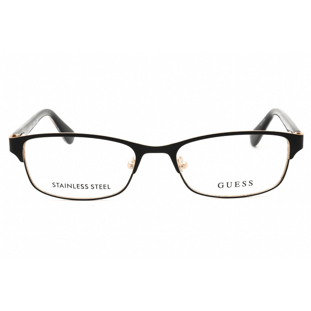 Guess Women's Eyeglasses - Matte Black Metal Full Rim Rectangular Frame | GU2614 002
