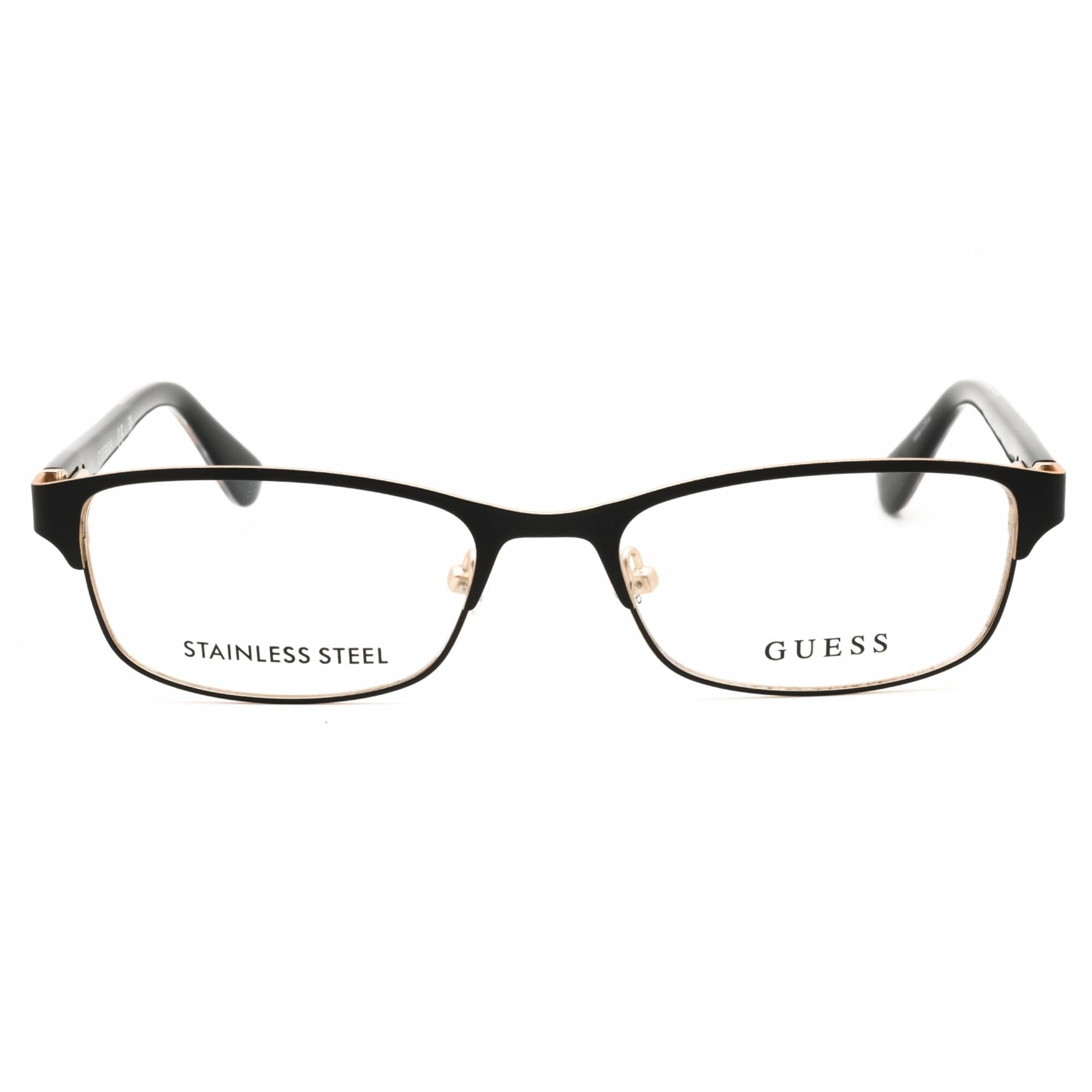 Guess Women's Eyeglasses - Matte Black Metal Full Rim Rectangular Frame | GU2614 002