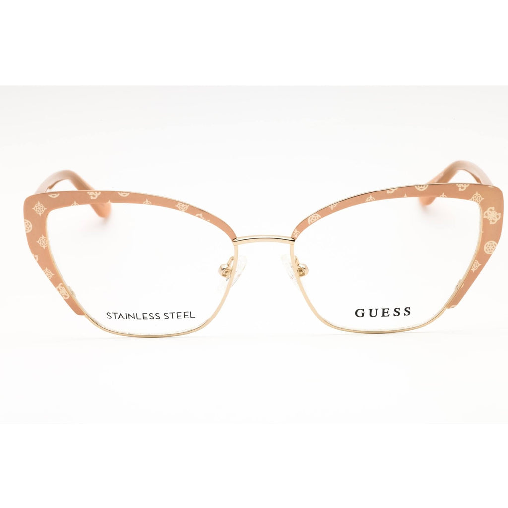 Guess Women's Eyeglasses - Beige/Other Metal Full Rim Cat Eye Frame | GU50122 059