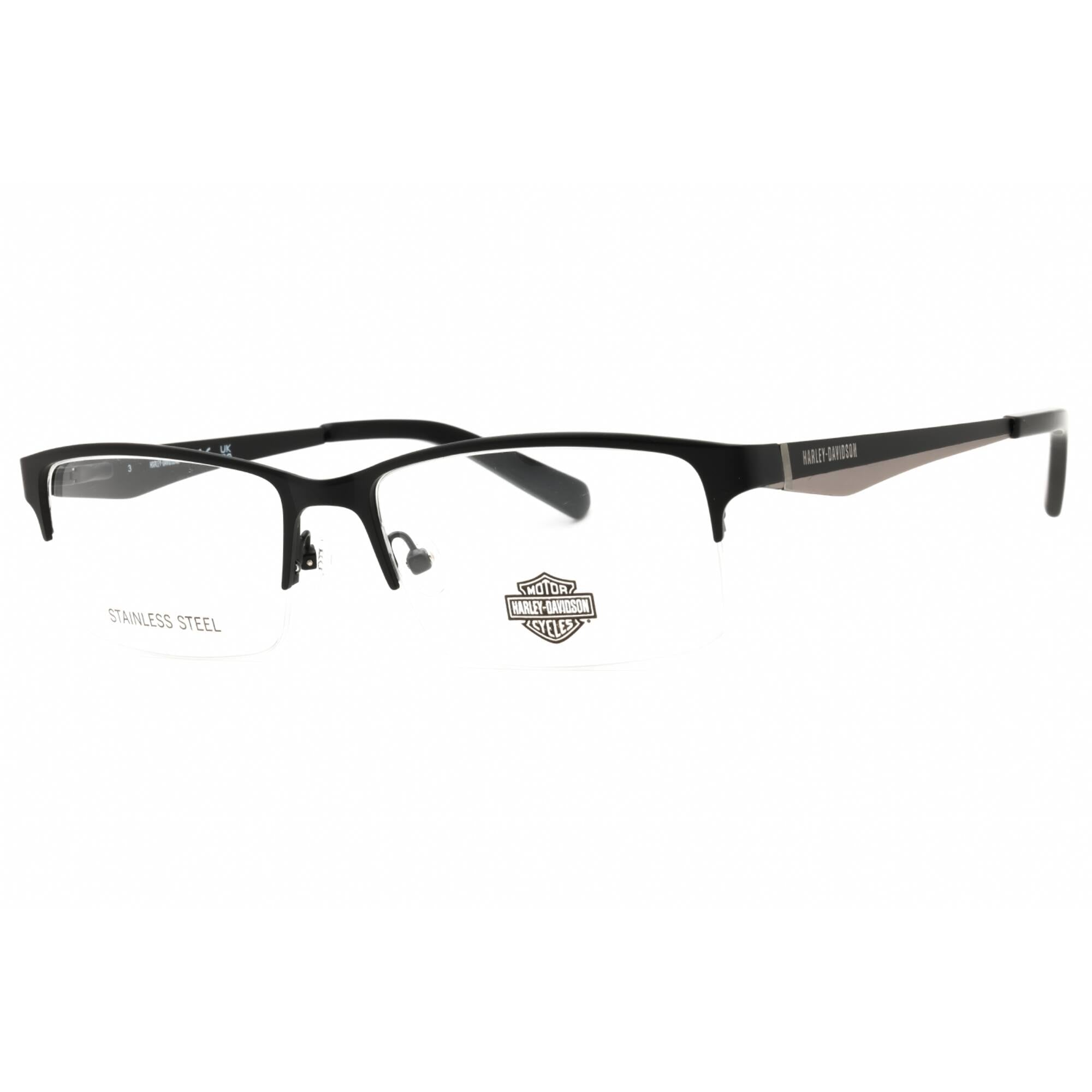 Harley Davidson Women's Eyeglasses - Shiny Black Metal Rectangular Frame | HD0766 001