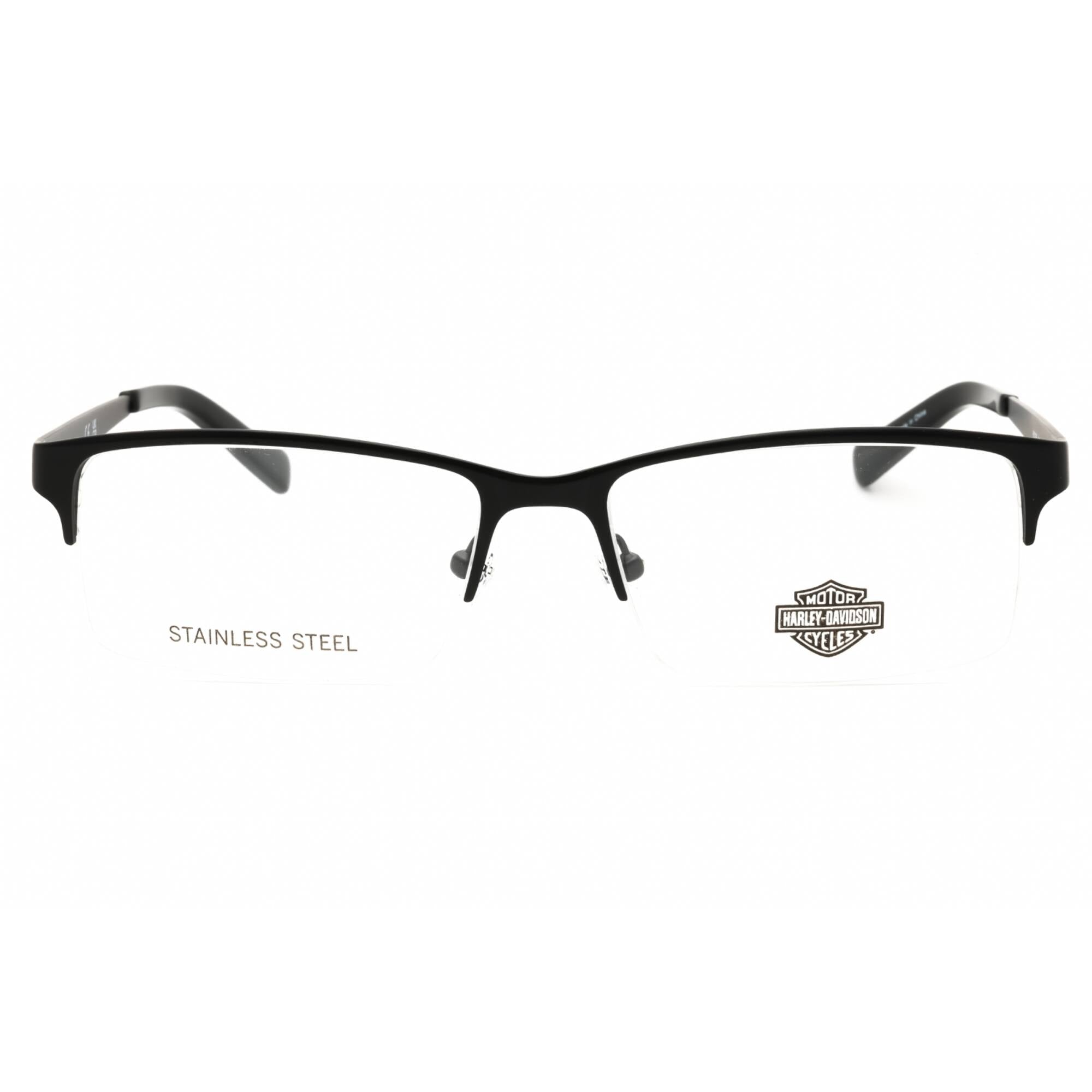 Harley Davidson Women's Eyeglasses - Shiny Black Metal Rectangular Frame | HD0766 001