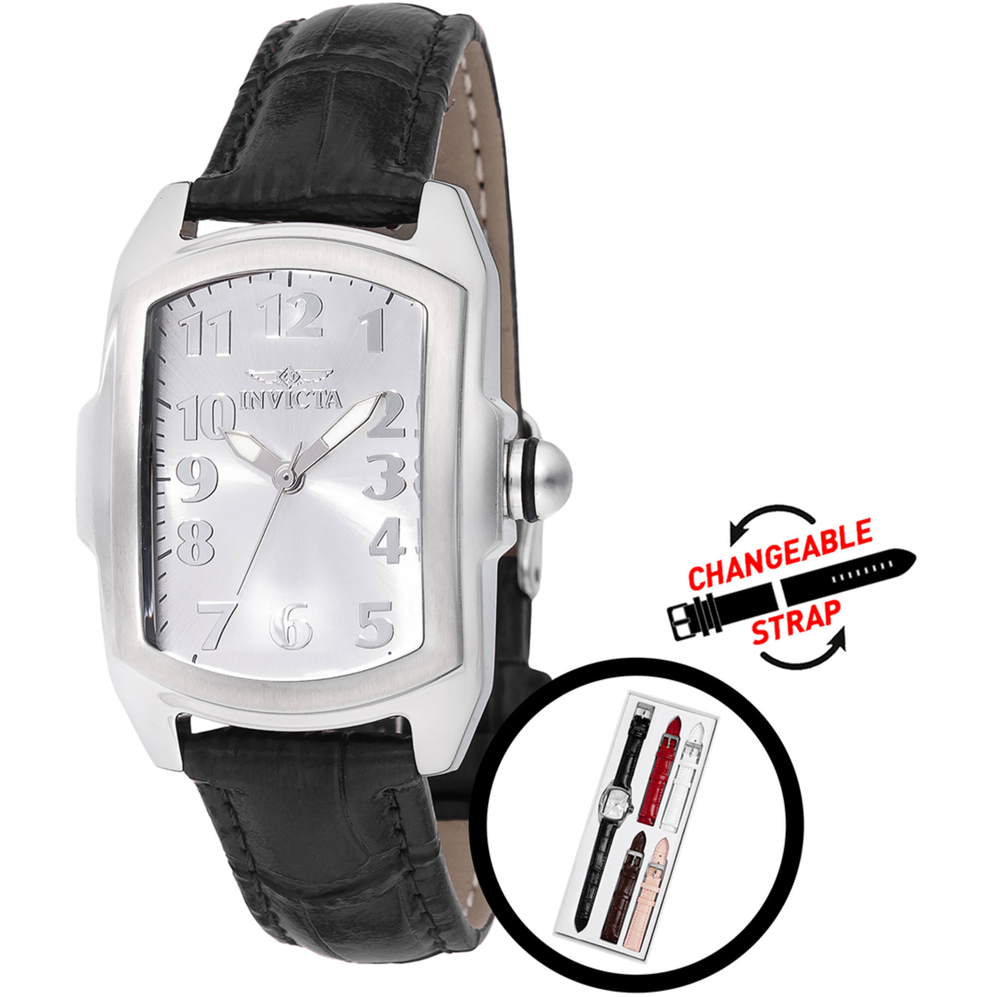 Invicta Women's Watch - Lupah Quartz Silver Dial Black Interchangeable Strap | 48949