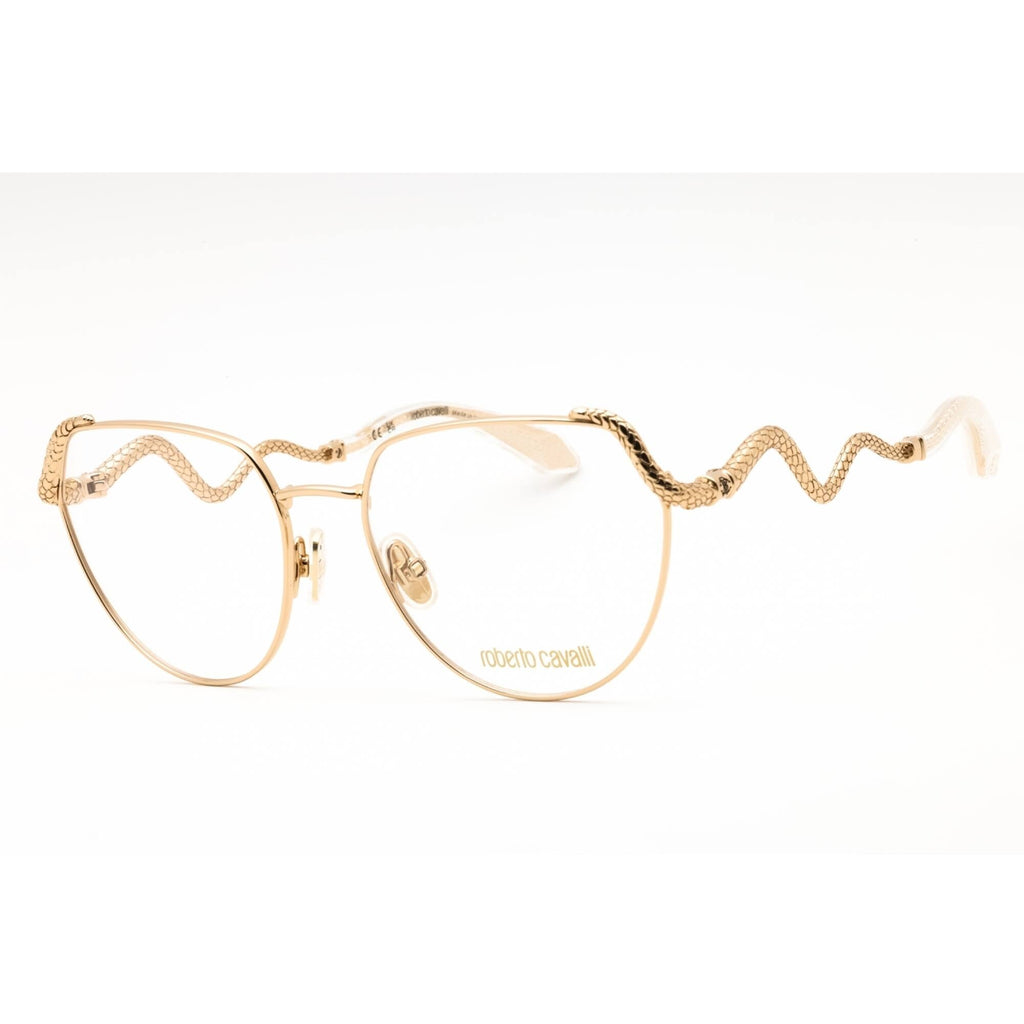 Roberto Cavalli Women's Eyeglasses - Shiny Rose Gold Cat Eye Full Rim | VRC053M 0300