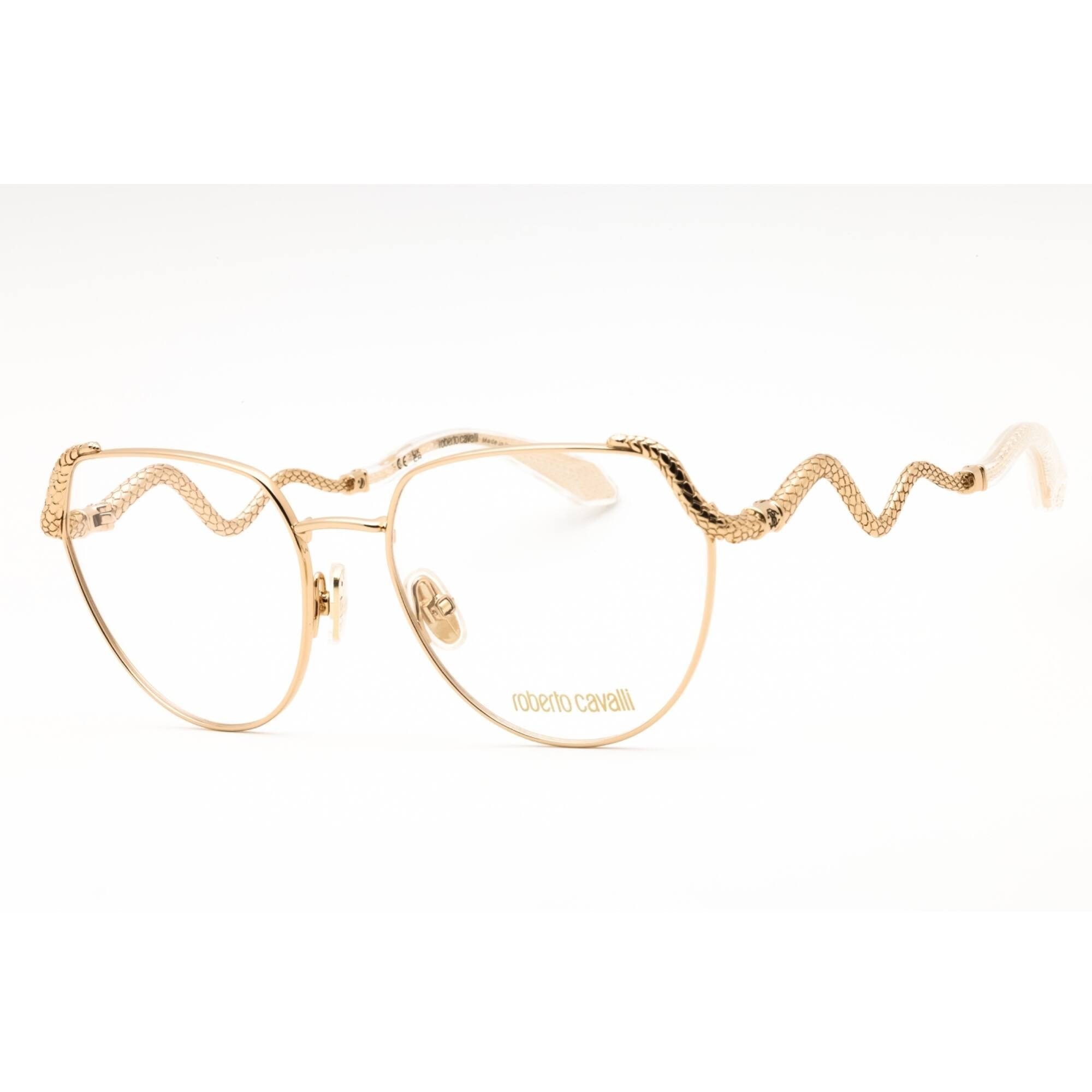 Roberto Cavalli Women's Eyeglasses - Shiny Rose Gold Cat Eye Full Rim | VRC053M 0300