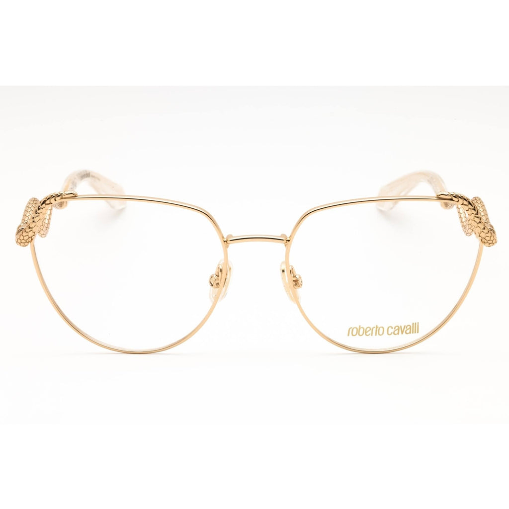 Roberto Cavalli Women's Eyeglasses - Shiny Rose Gold Cat Eye Full Rim | VRC053M 0300