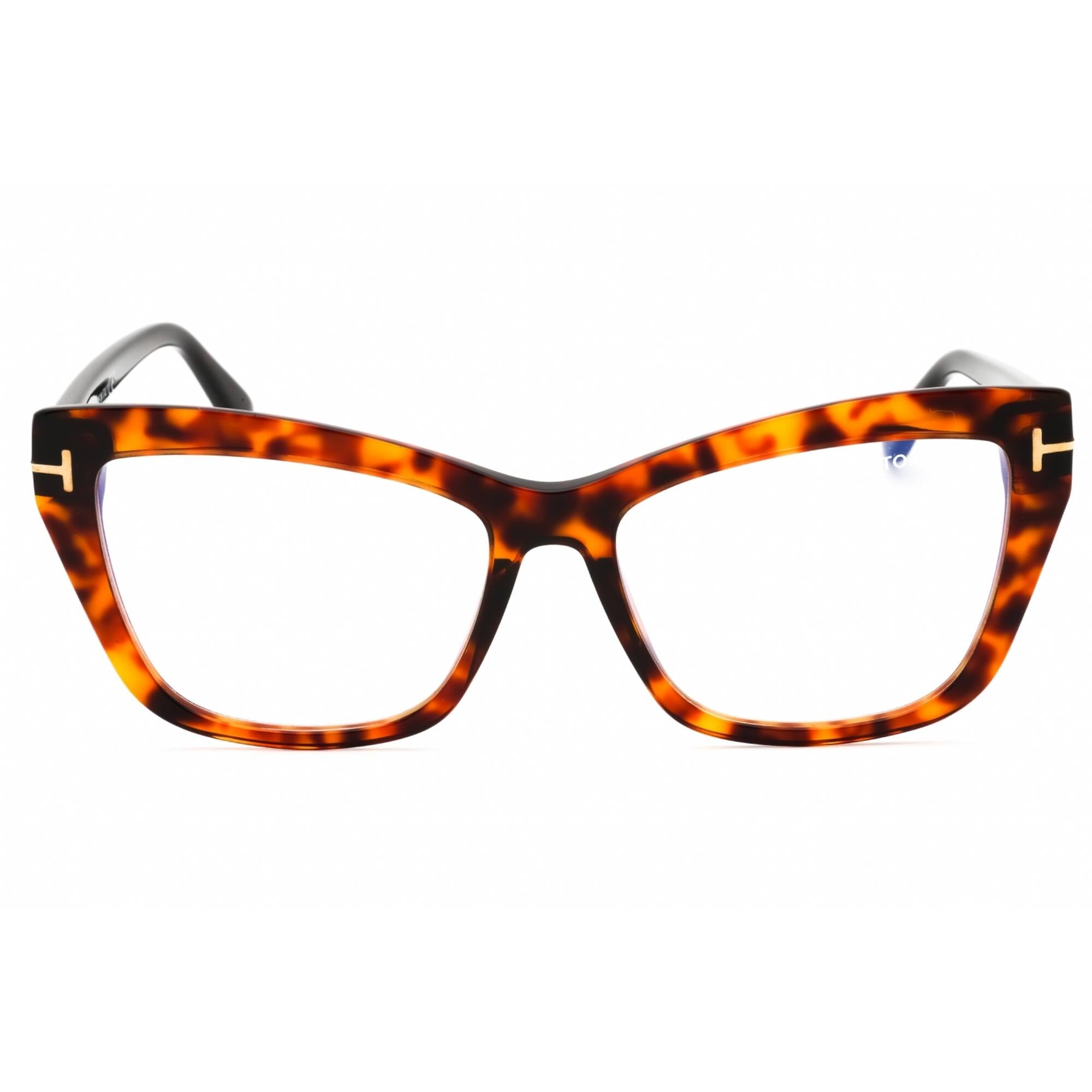 Tom Ford Women's Eyeglasses - Dark Havana Acetate Cat Eye Shape Frame | FT5826-B 052