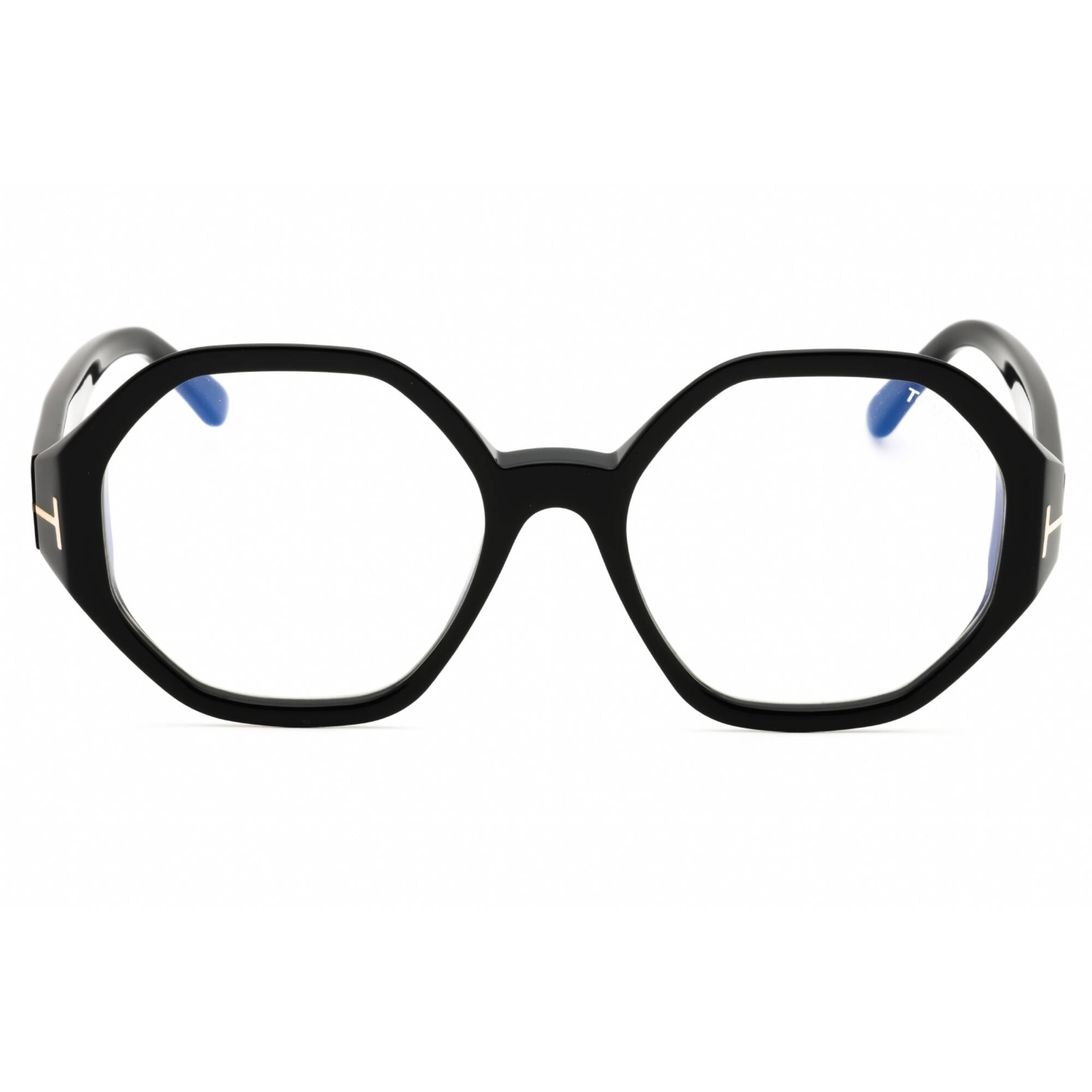 Tom Ford Women's Eyeglasses - Shiny Black Acetate Geometric Full Rim | FT5967-B 001