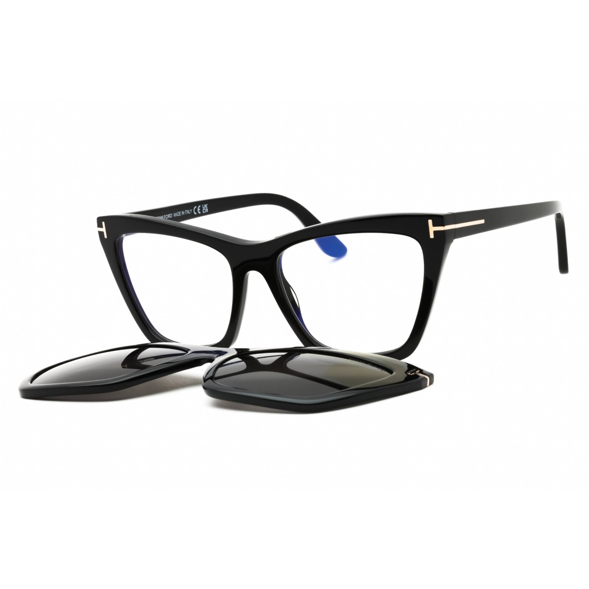 Tom Ford Women's Eyeglasses - Shiny Black Acetate Cat Eye Shape Frame | FT5971-B 001