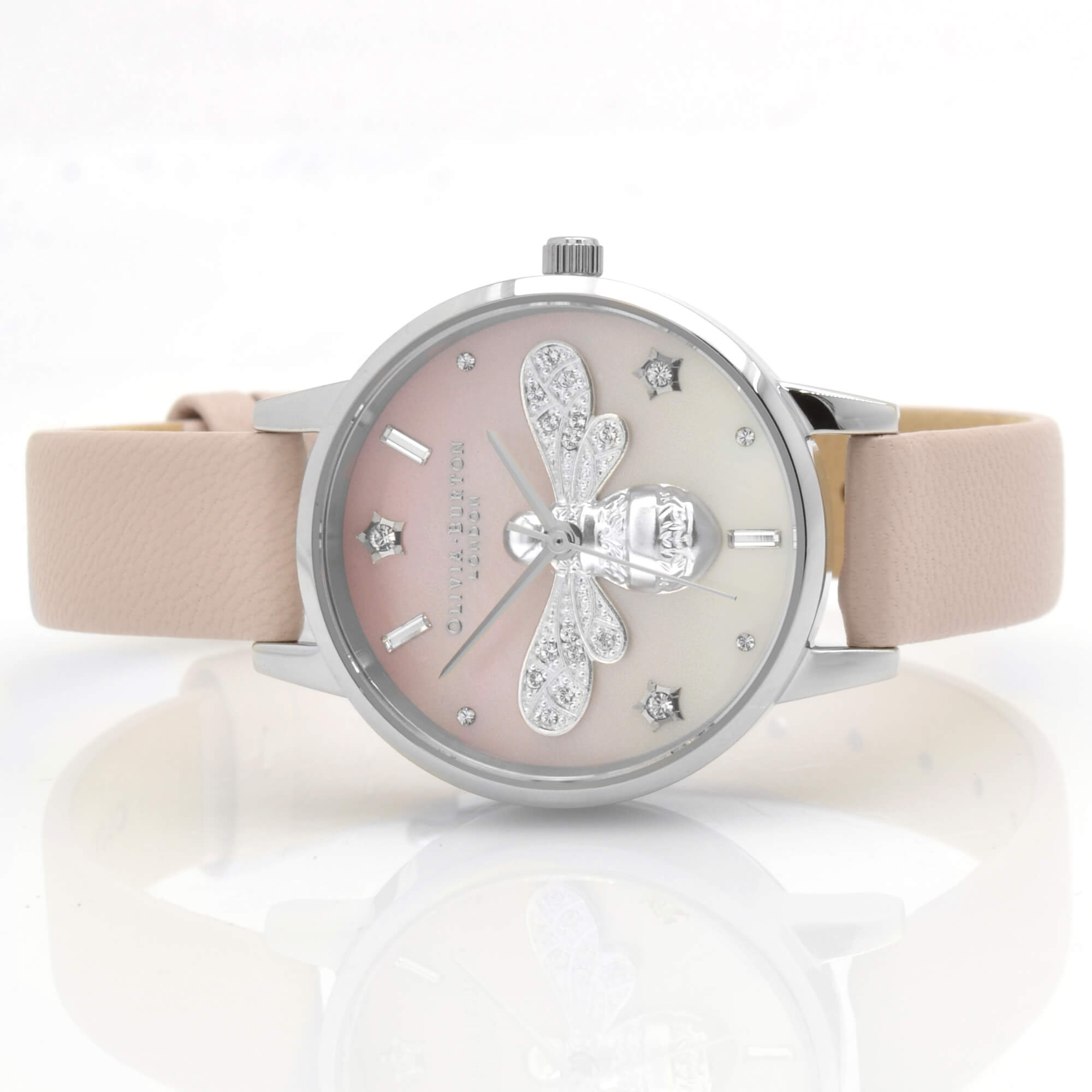 Olivia Burton Women's Watch - Sparkle Bee Quartz Pink Leather Strap | OB16GB09
