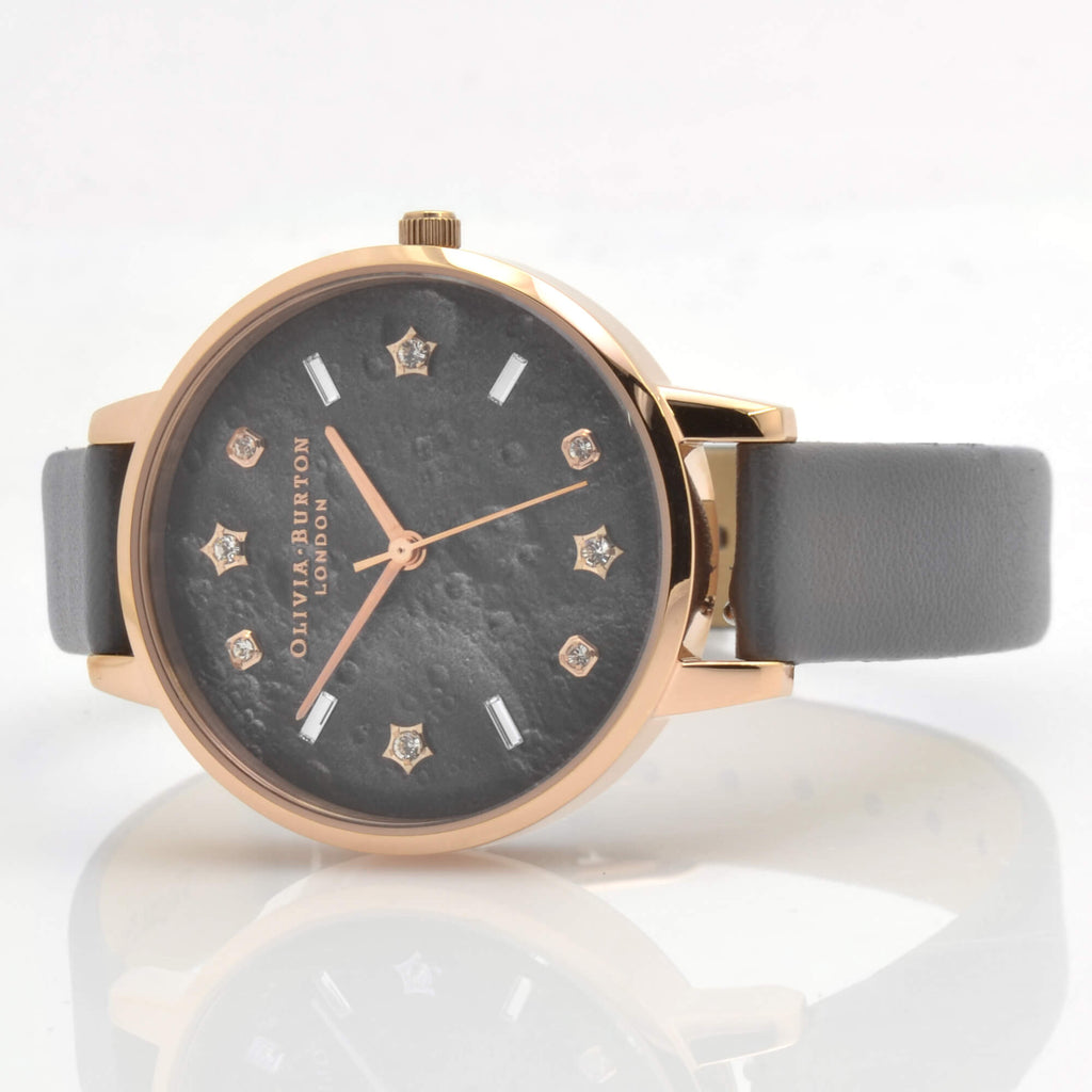 Olivia Burton Women's Watch - Celestial Quartz Grey Dial Leather Strap | OB16GD55