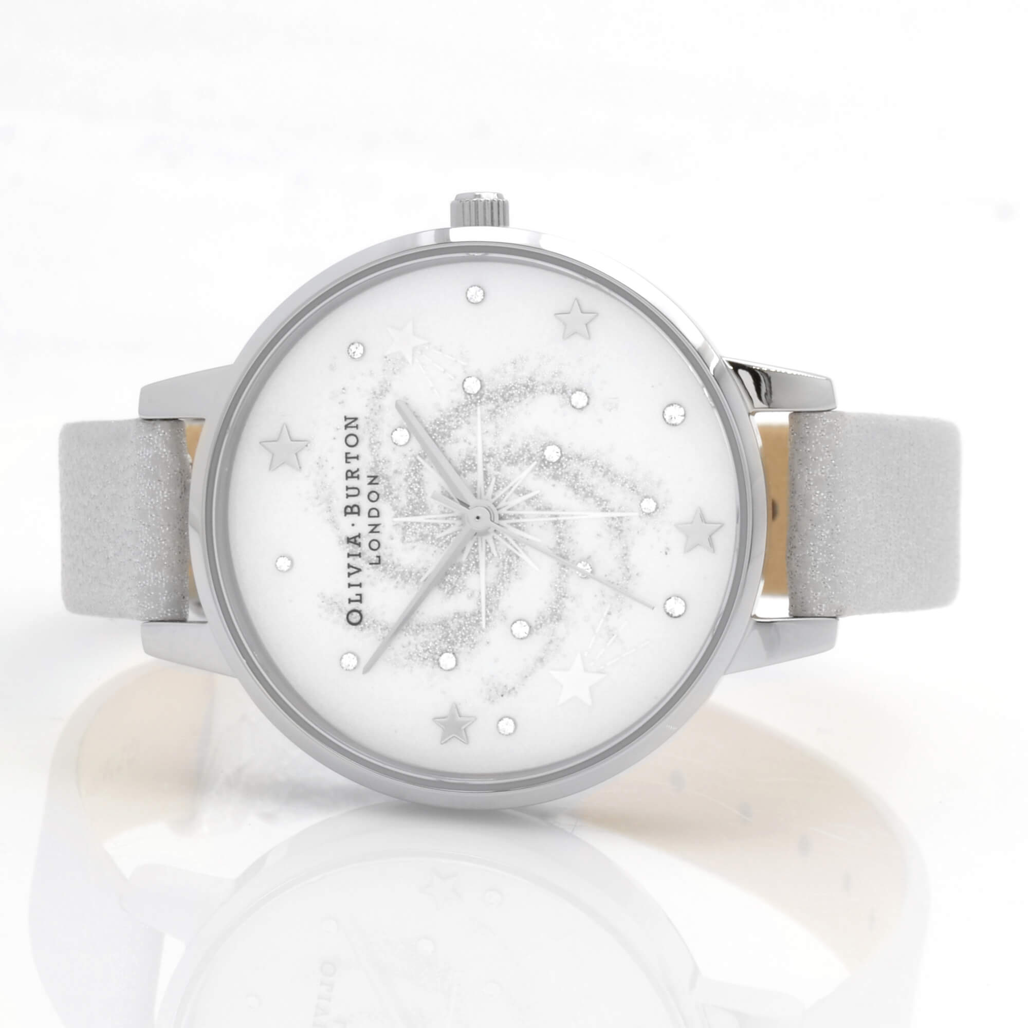 Olivia Burton Women's Watch - Celestial Silver Tone Dial Grey Strap | OB16GD84