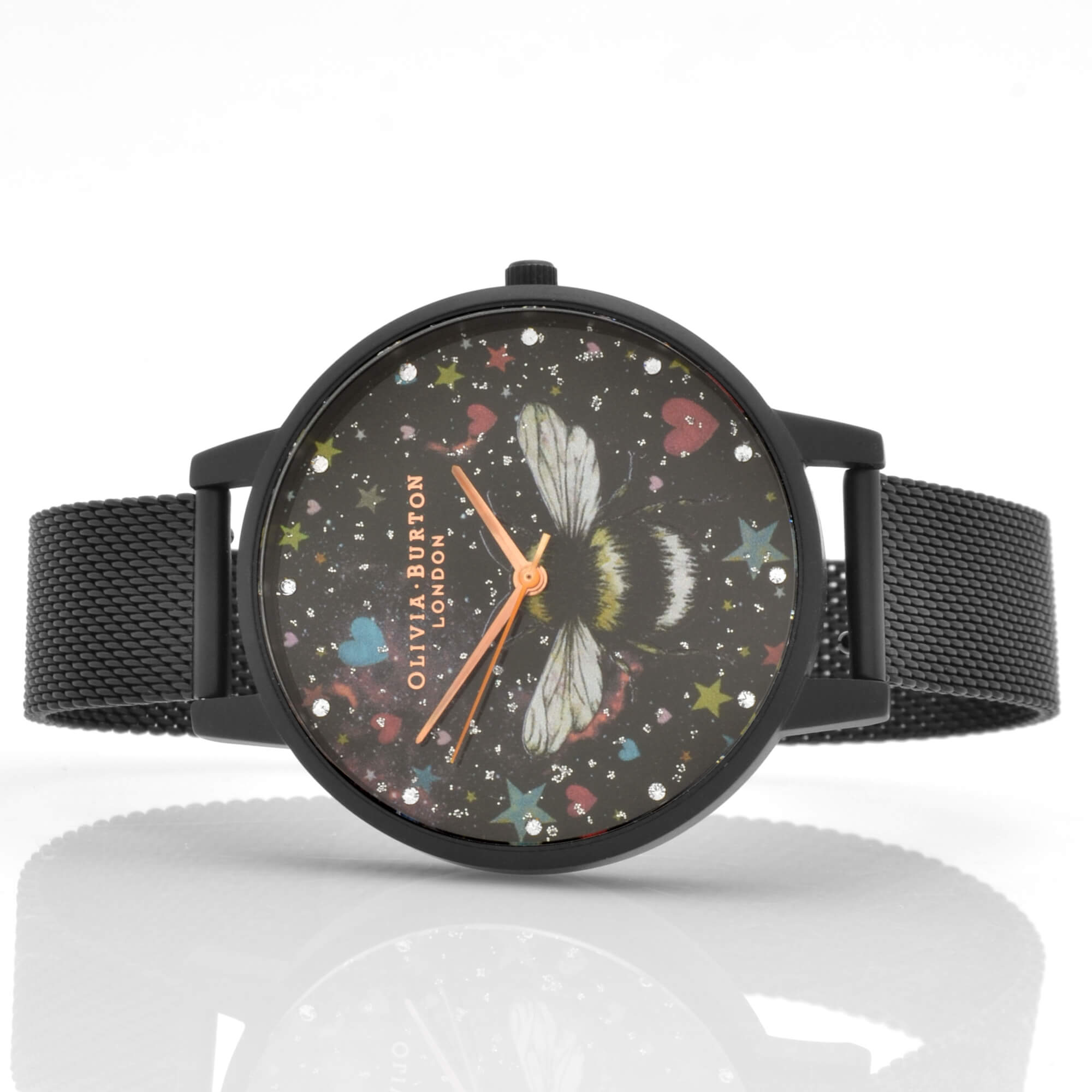 Olivia Burton Women's Watch - Night Garden Black Stainless Steel Bracelet | OB16WG87