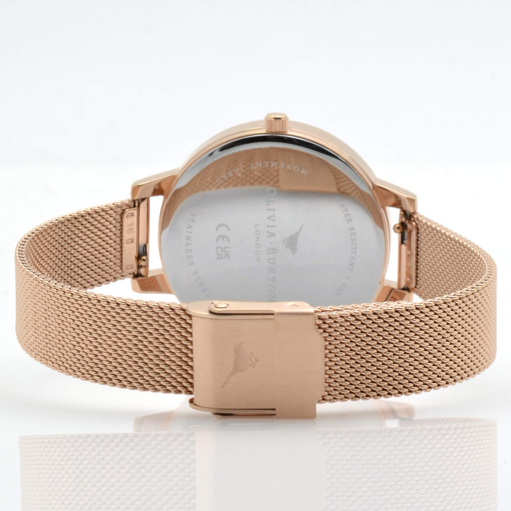 Olivia Burton Women's Watch - Night Garden Rose Gold Steel Mesh Bracelet | OB16WG90