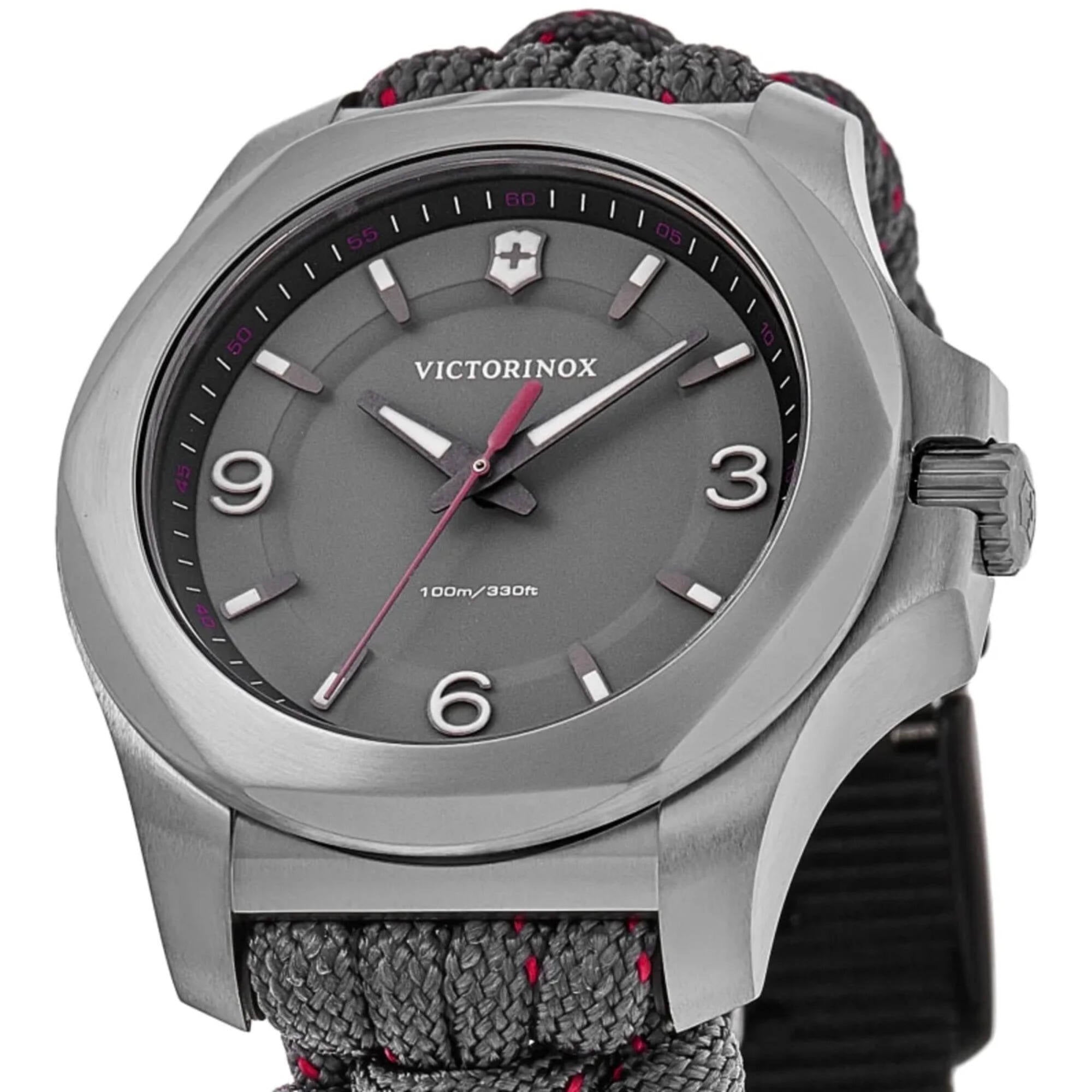 Victorinox Women Watch - I.N.O.X. V Quartz Silver Case Grey Dial Nylon Strap | 241920