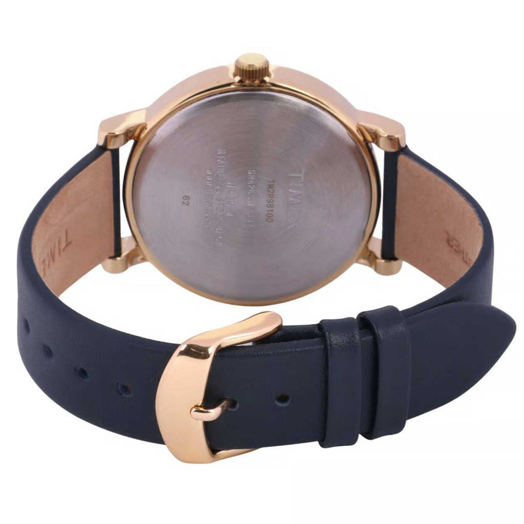 Timex Women's Watch - Crystal Opulence Quartz Blue Dial Leather Strap | TW2R98100ZA