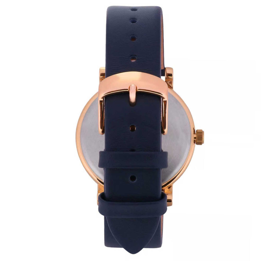Timex Women's Watch - Crystal Opulence Quartz Blue Dial Leather Strap | TW2R98100ZA