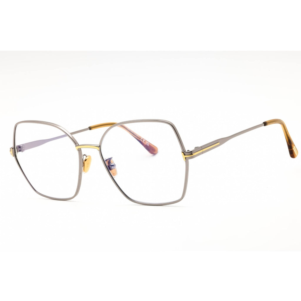 Tom Ford Women's Eyeglasses - Shiny Light Ruthenium Metal Oversized | FT5876-B 014