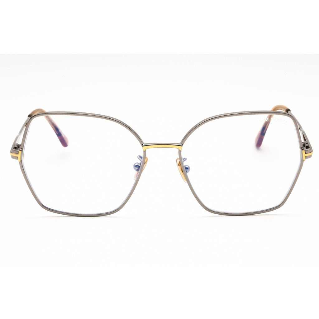 Tom Ford Women's Eyeglasses - Shiny Light Ruthenium Metal Oversized | FT5876-B 014