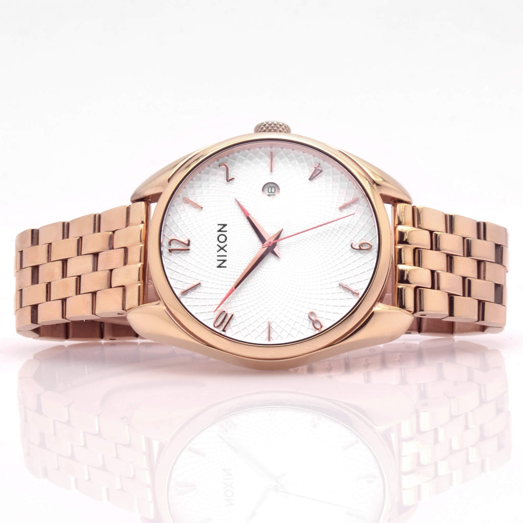 Nixon Women's Quartz Watch - Bullet Rose Gold Tone Bracelet | A4182183