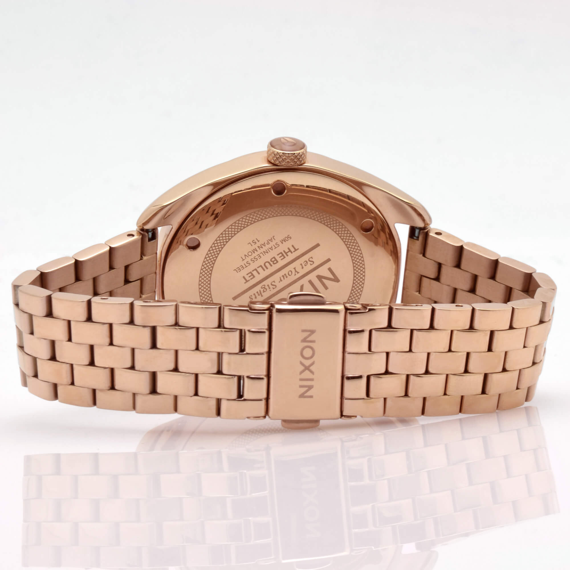 Nixon Women's Quartz Watch - Bullet Rose Gold Tone Bracelet | A4182183