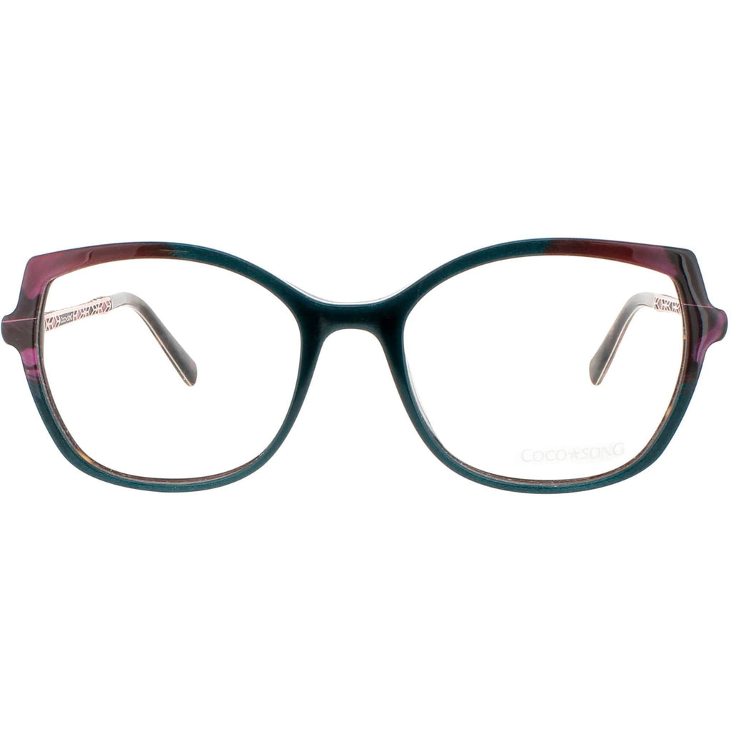 Coco Song Women's Eyeglasses - Green/Red Plastic Butterfly | LONG NIGHT CV249.04-09