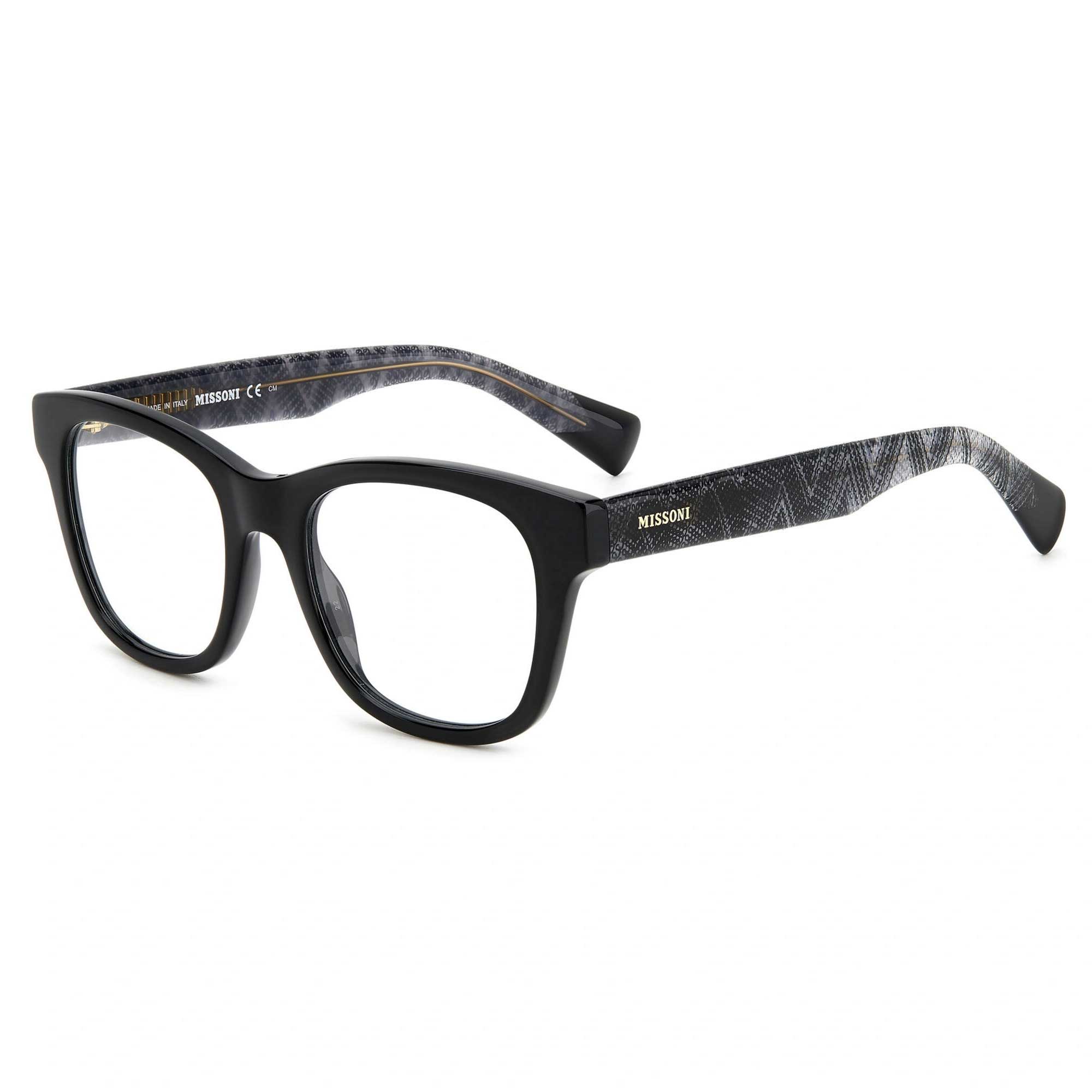 Missoni Women's Eyeglasses - Black Plastic Full Rim Square Shape Frame | MIS 0104 0807