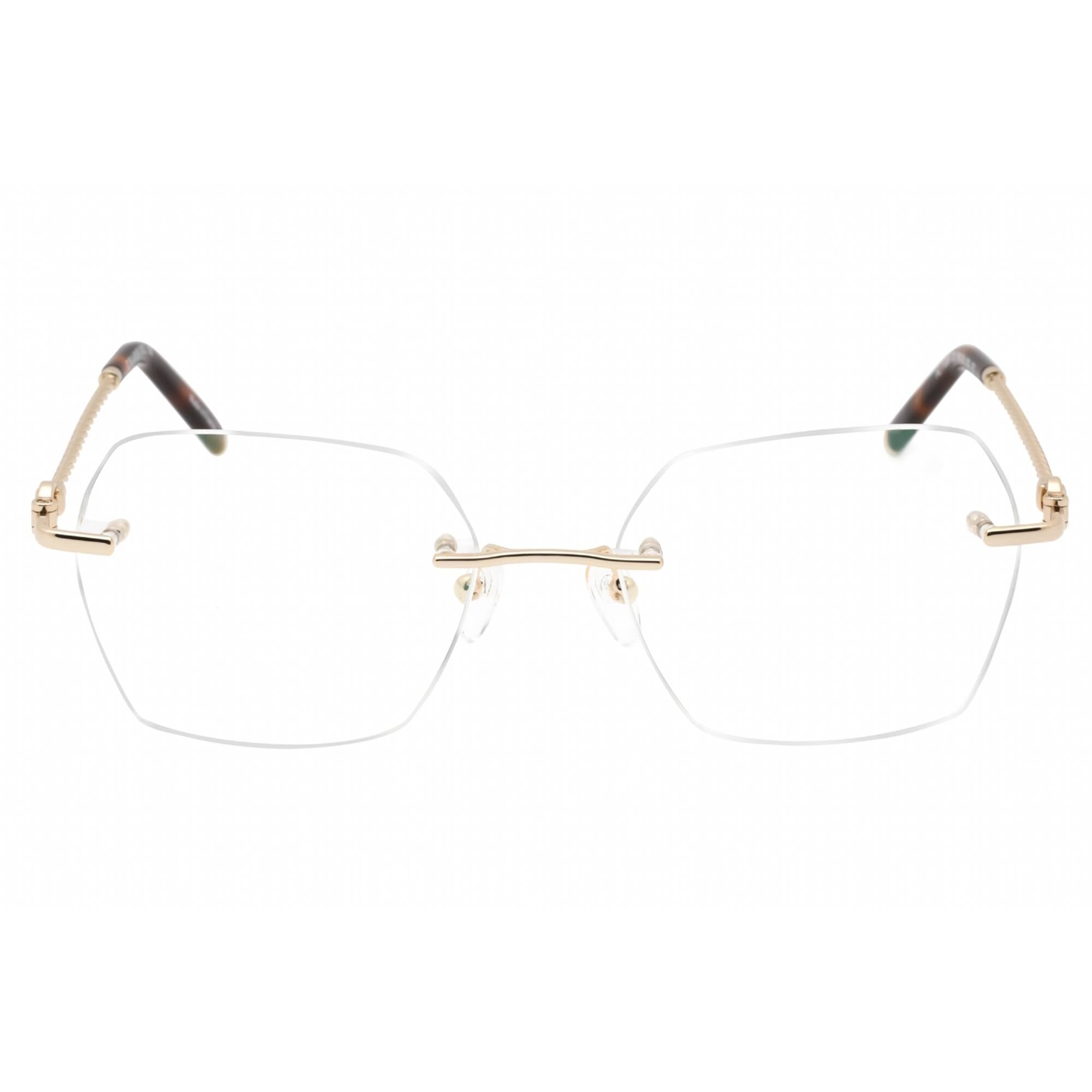 Charriol Women's Eyeglasses - Shiny Gold/Tortoise Metal Geometric Frame | PC71069 C01