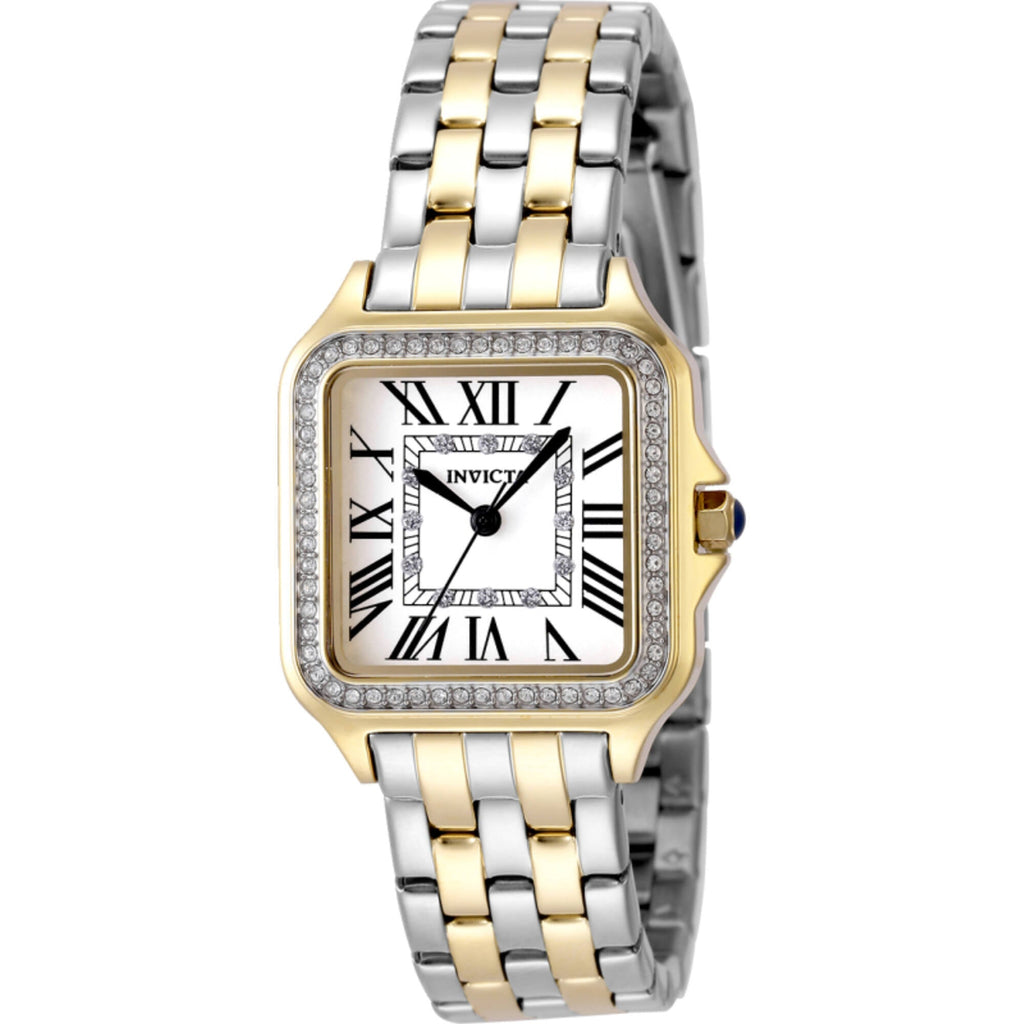 Invicta Women's Watch - Angel Quartz Square Silver Tone Dial Two Tone Bracelet | 48996