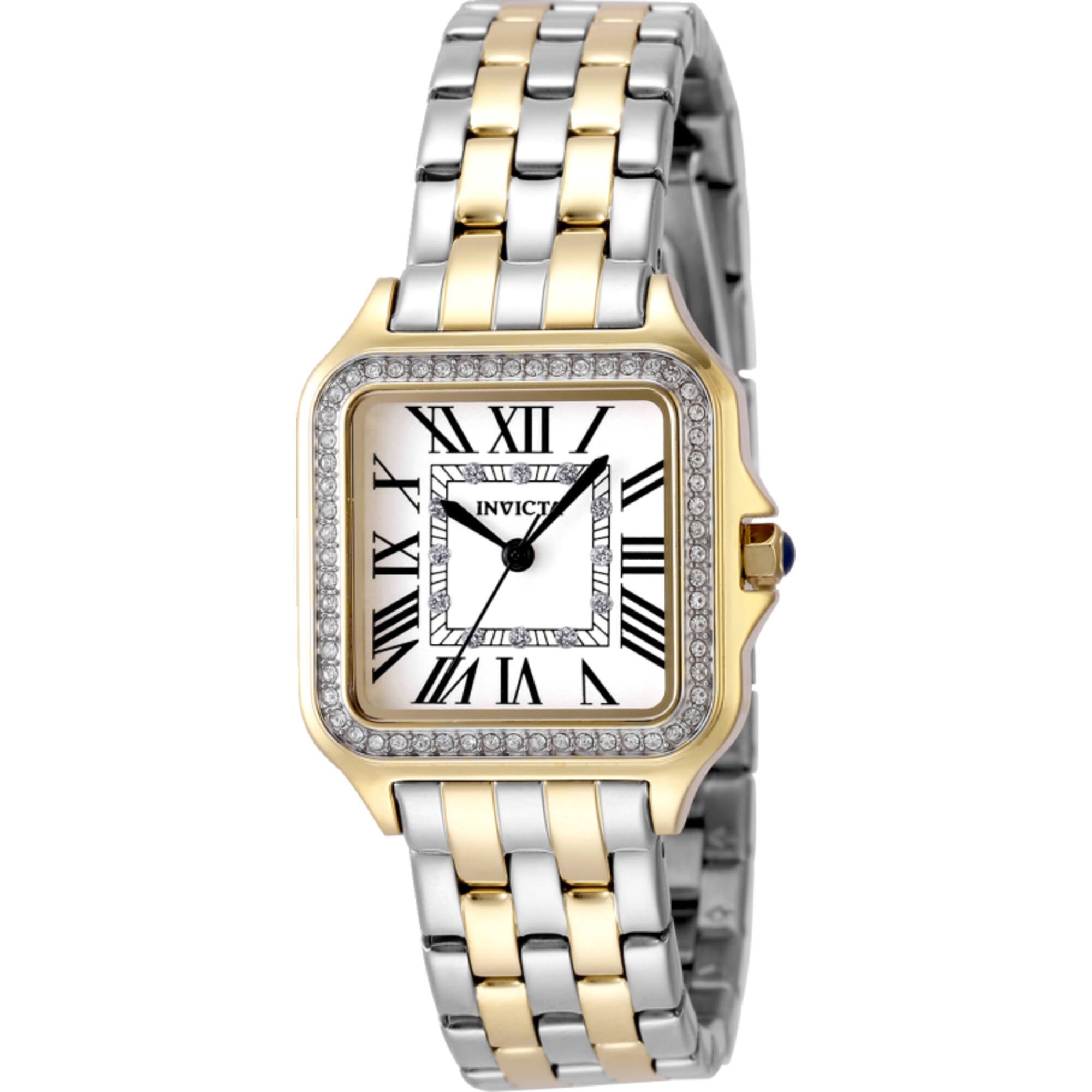 Invicta Women's Watch - Angel Quartz Square Silver Tone Dial Two Tone Bracelet | 48996