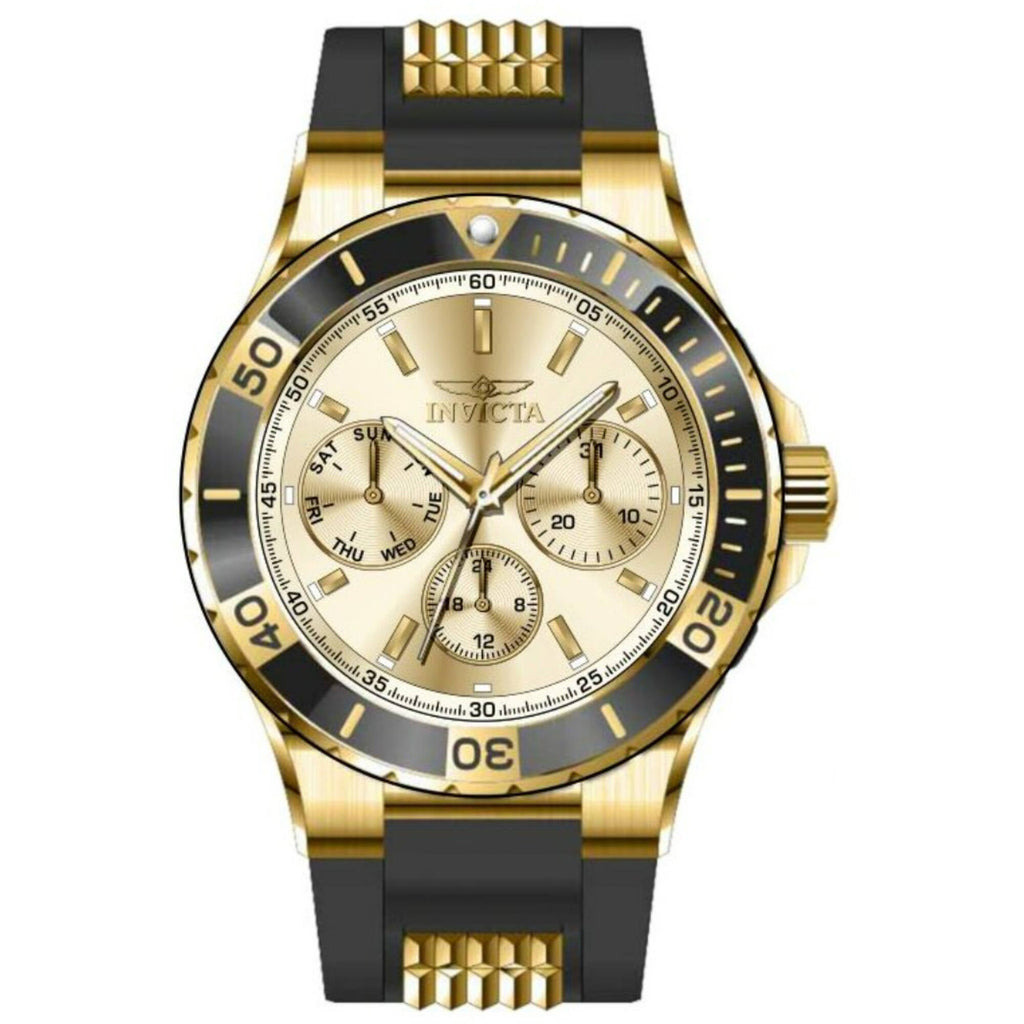 Invicta Women's Watch - Aviator Quartz Chronograph Gold Tone Dial Strap | 49892