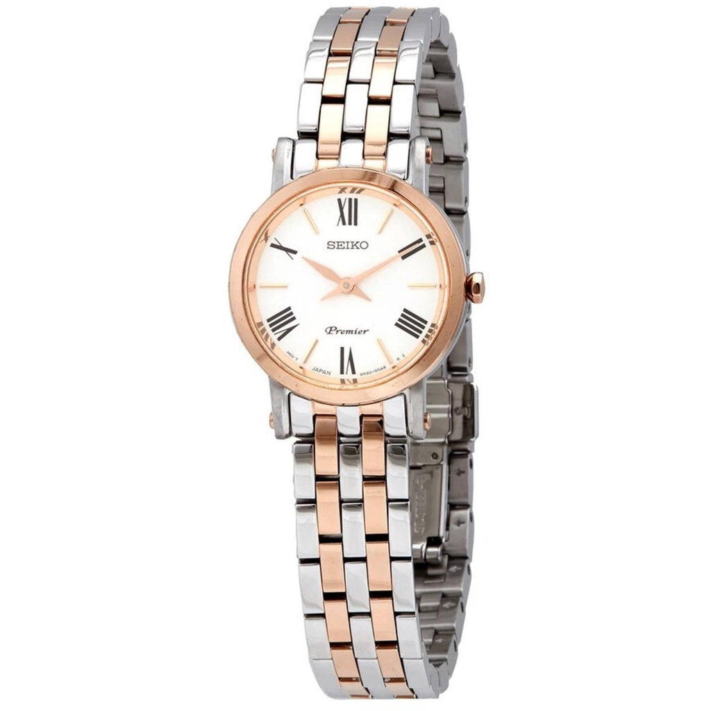 Seiko Women's Watch - Quartz Premier Silver Tone Dial Two Tone Bracelet | SWR028P1