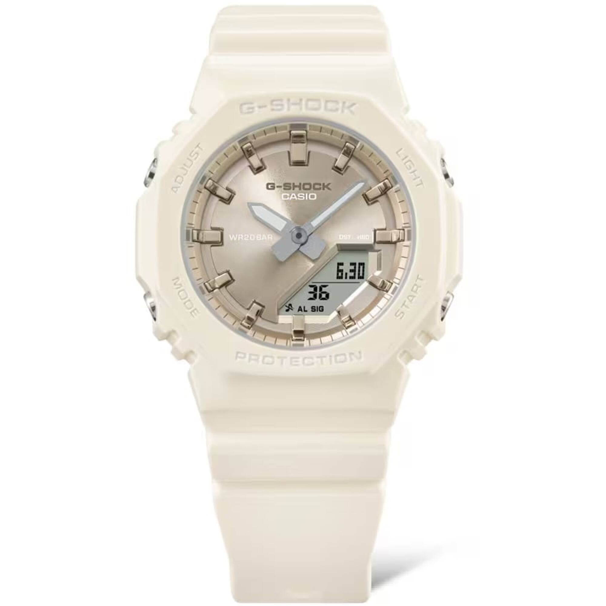 Casio Women's Dive Watch - G-Shock Quartz Ana-Digi White Resin Strap | GMAP2100ST-7A