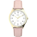 Timex Women's Watch - Easy Reader Quartz White Dial Pink Leather Strap | TW2V25200