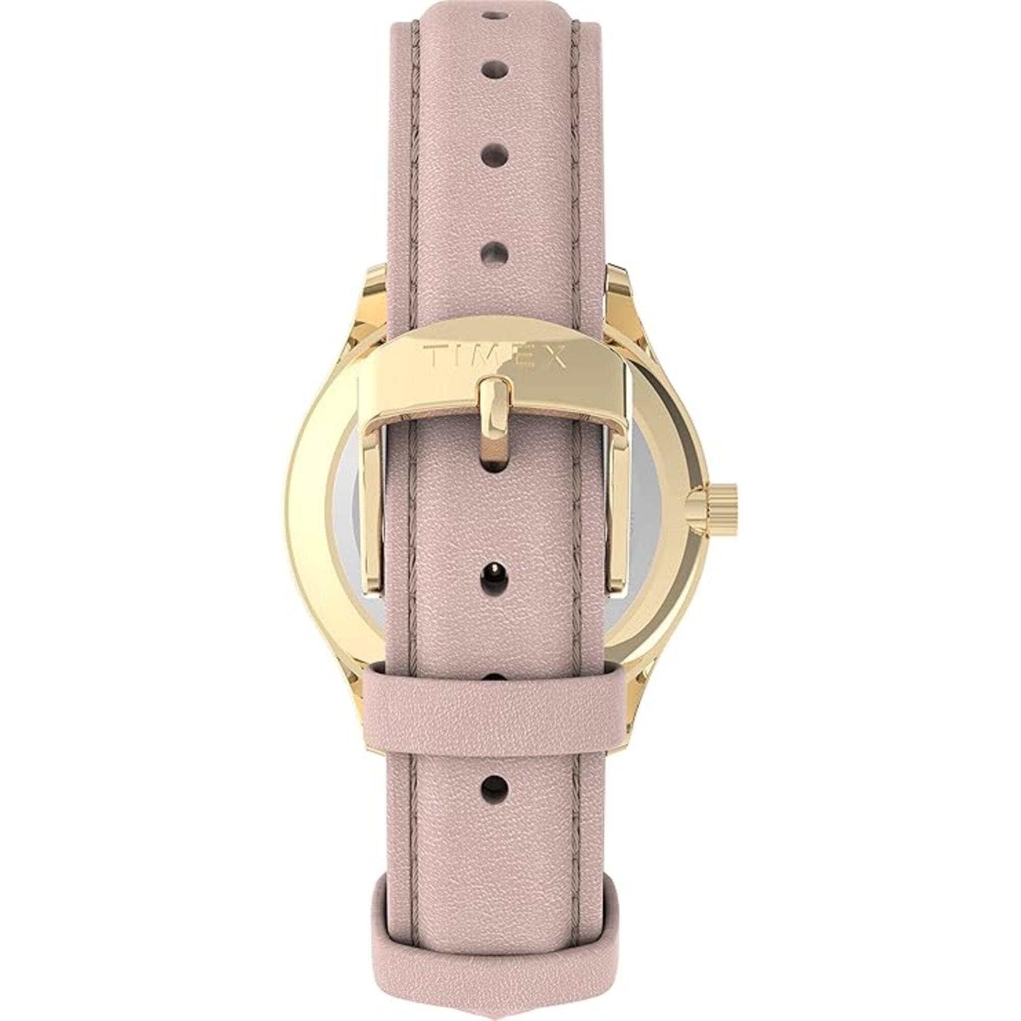 Timex Women's Watch - Easy Reader Quartz White Dial Pink Leather Strap | TW2V25200