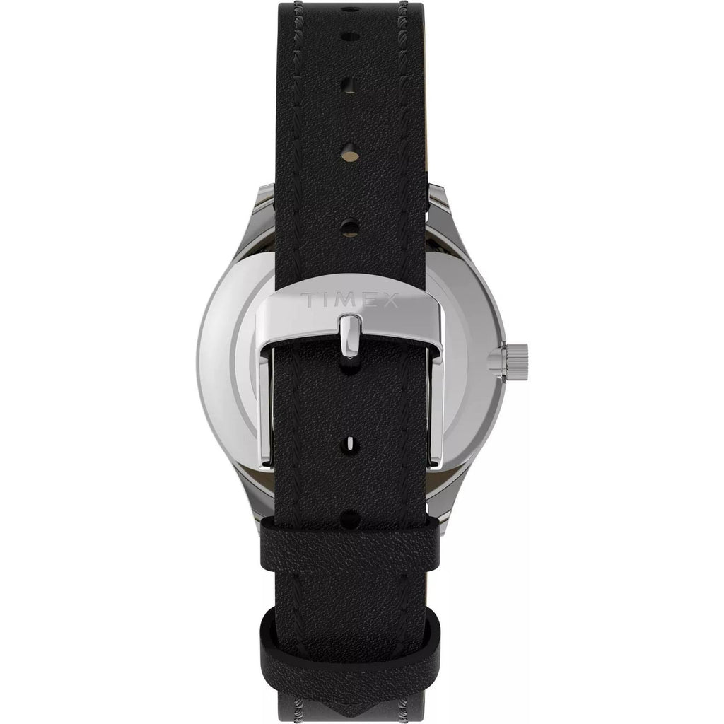 Timex Women's Watch - Easy Reader Quartz White Dial Black Leather Strap | TW2W15900