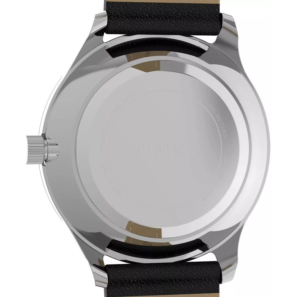 Timex Women's Watch - Easy Reader Quartz White Dial Black Leather Strap | TW2W15900