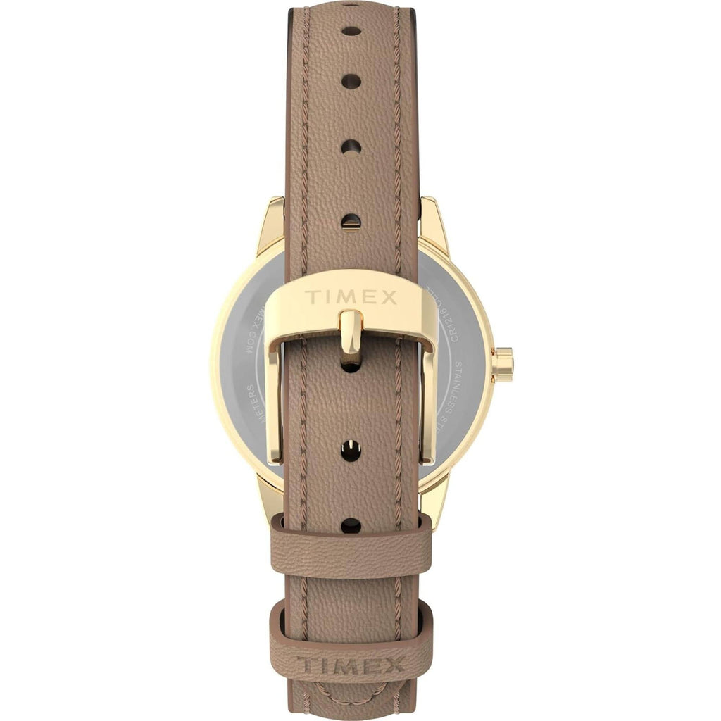 Timex Women's Watch - Easy Reader Quartz White Dial Brown Leather Strap | TW2W32400