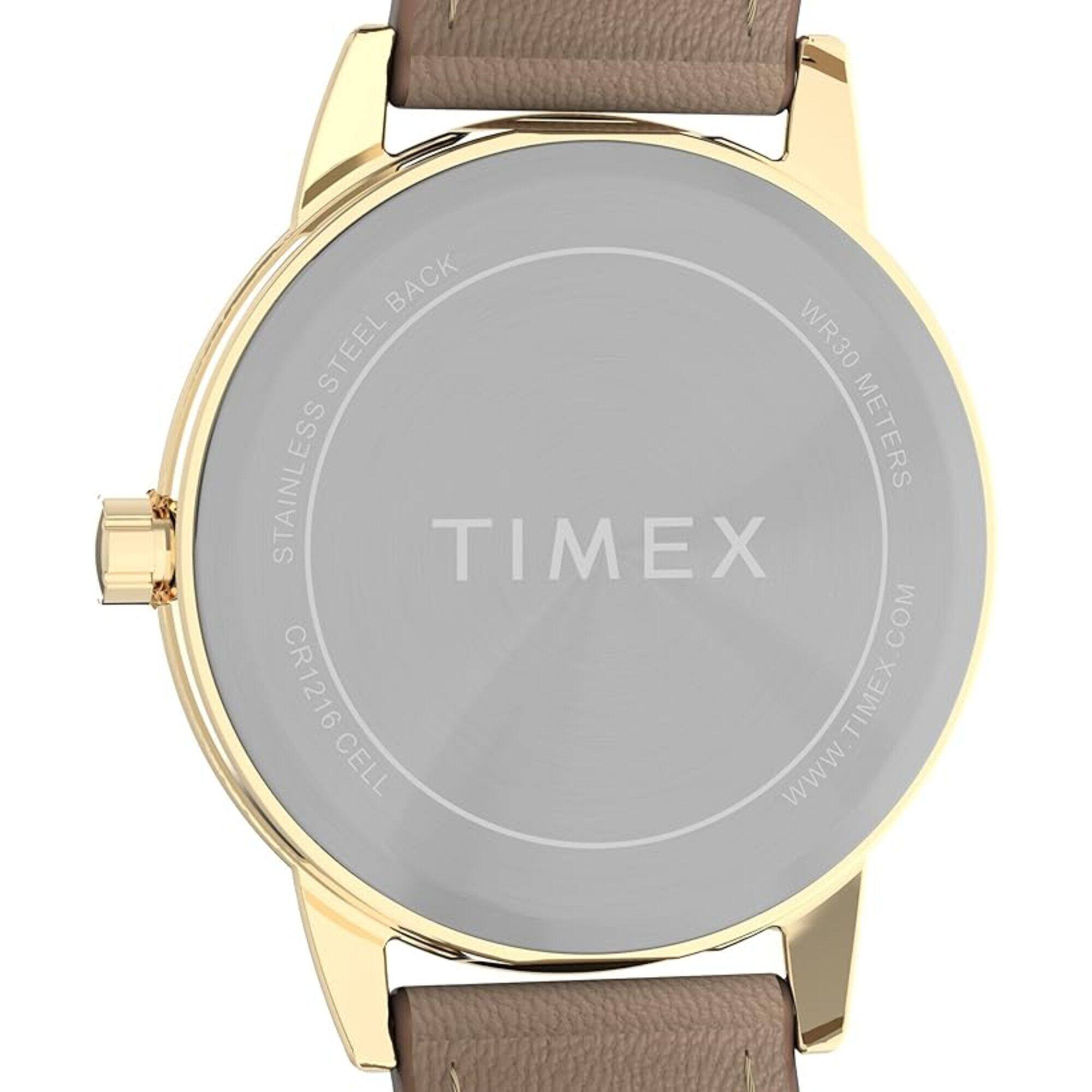 Timex Women's Watch - Easy Reader Quartz White Dial Brown Leather Strap | TW2W32400
