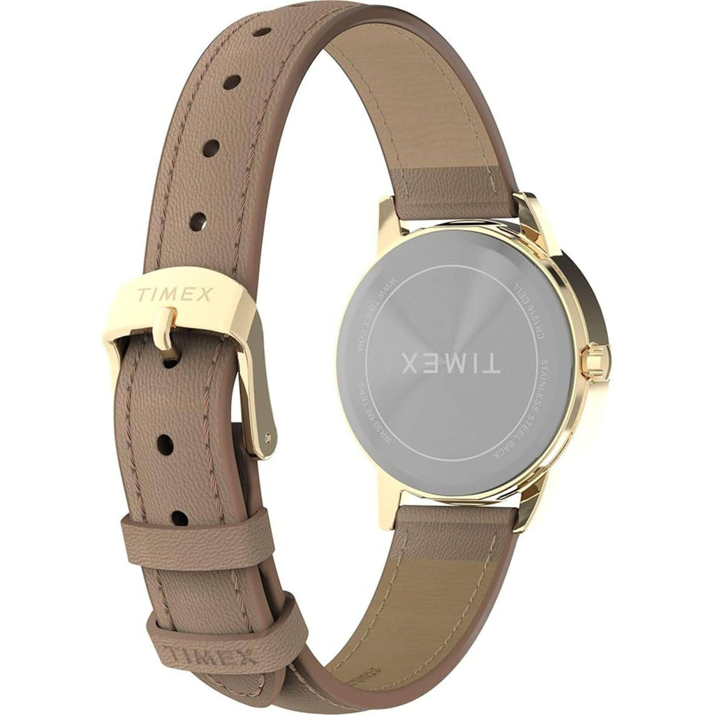 Timex Women's Watch - Easy Reader Quartz White Dial Brown Leather Strap | TW2W32400
