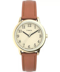 Timex Women's Watch - Easy Reader Quartz Beige Dial Brown Leather Strap | TW2V69200