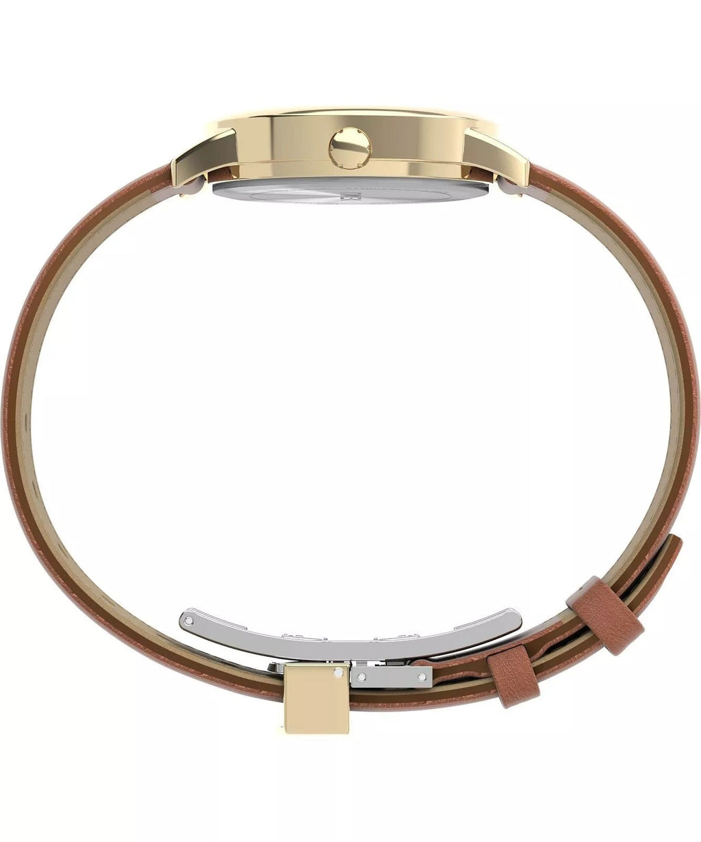 Timex Women's Watch - Easy Reader Quartz Beige Dial Brown Leather Strap | TW2V69200