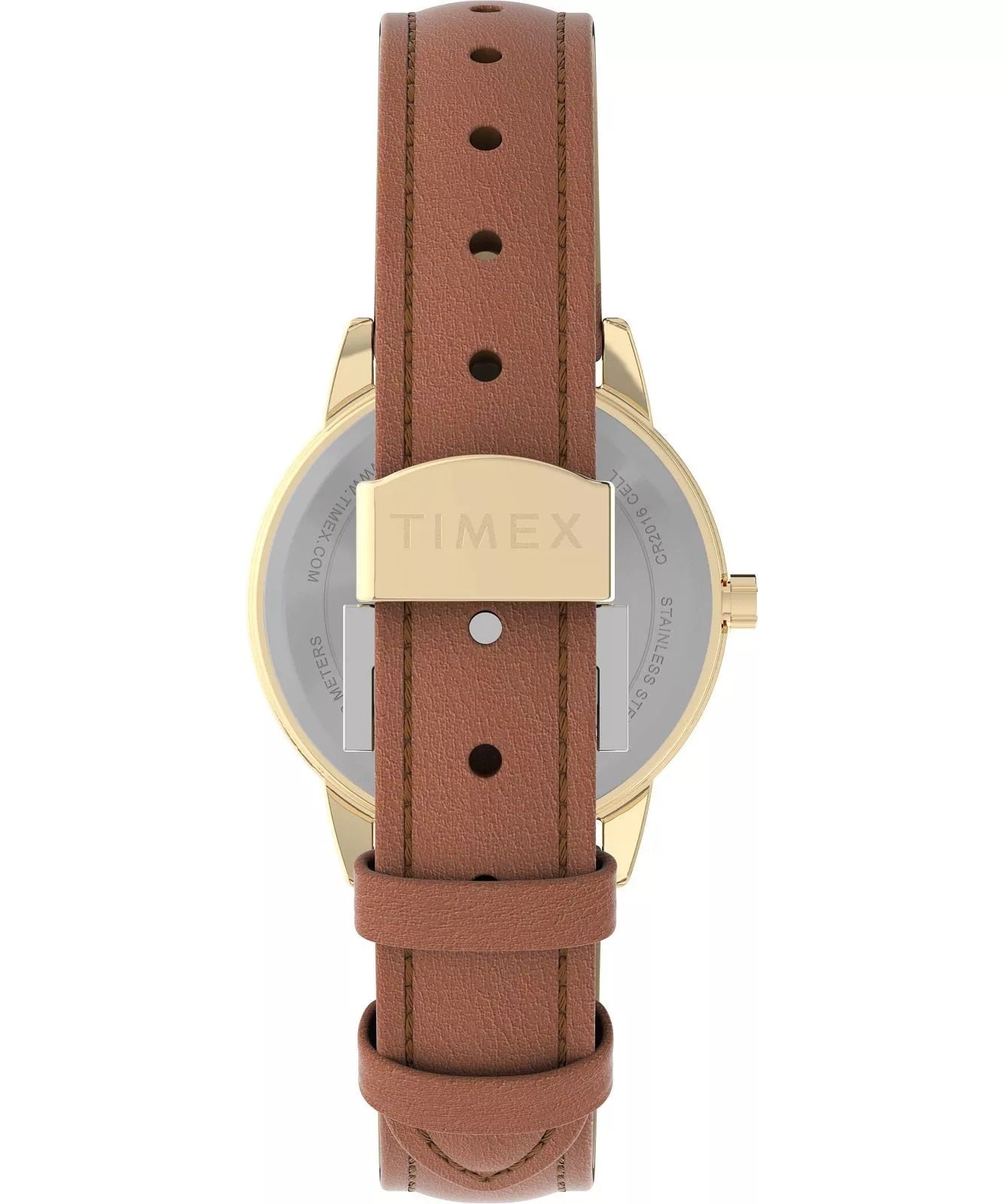 Timex Women's Watch - Easy Reader Quartz Beige Dial Brown Leather Strap | TW2V69200