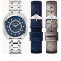 Bulova Women's Watch - Duality Quartz Diamond Blue Dial Silver Tone Bracelet | 96X160