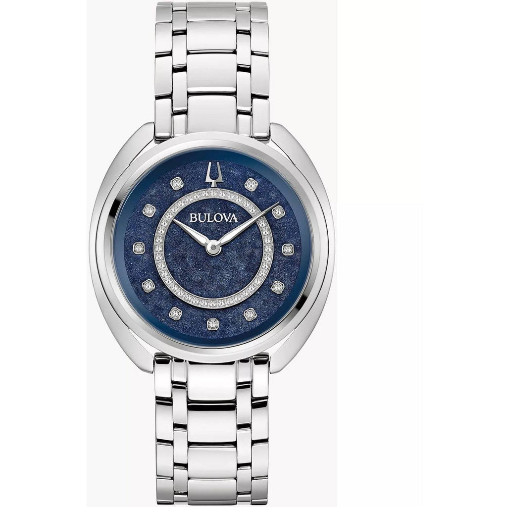 Bulova Women's Watch - Duality Quartz Diamond Blue Dial Silver Tone Bracelet | 96X160