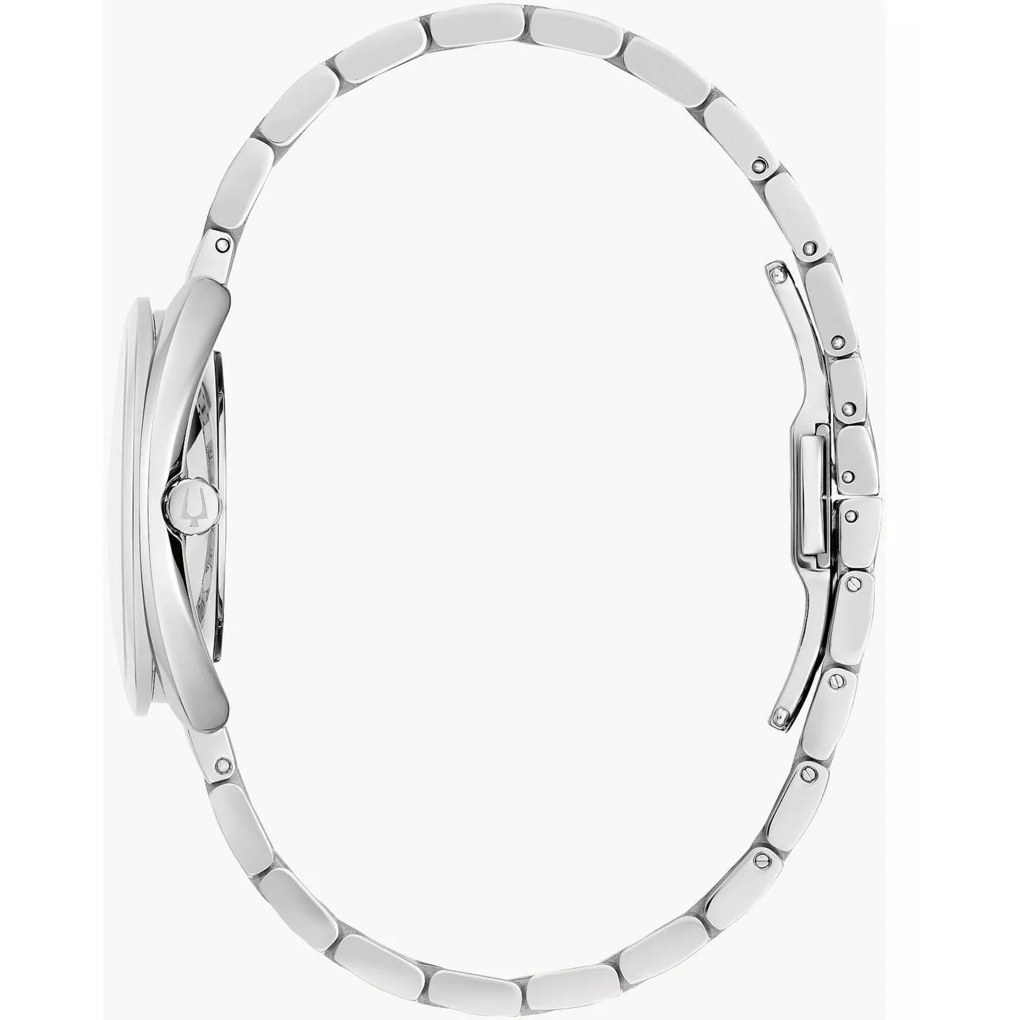 Bulova Women's Watch - Duality Quartz Diamond Blue Dial Silver Tone Bracelet | 96X160