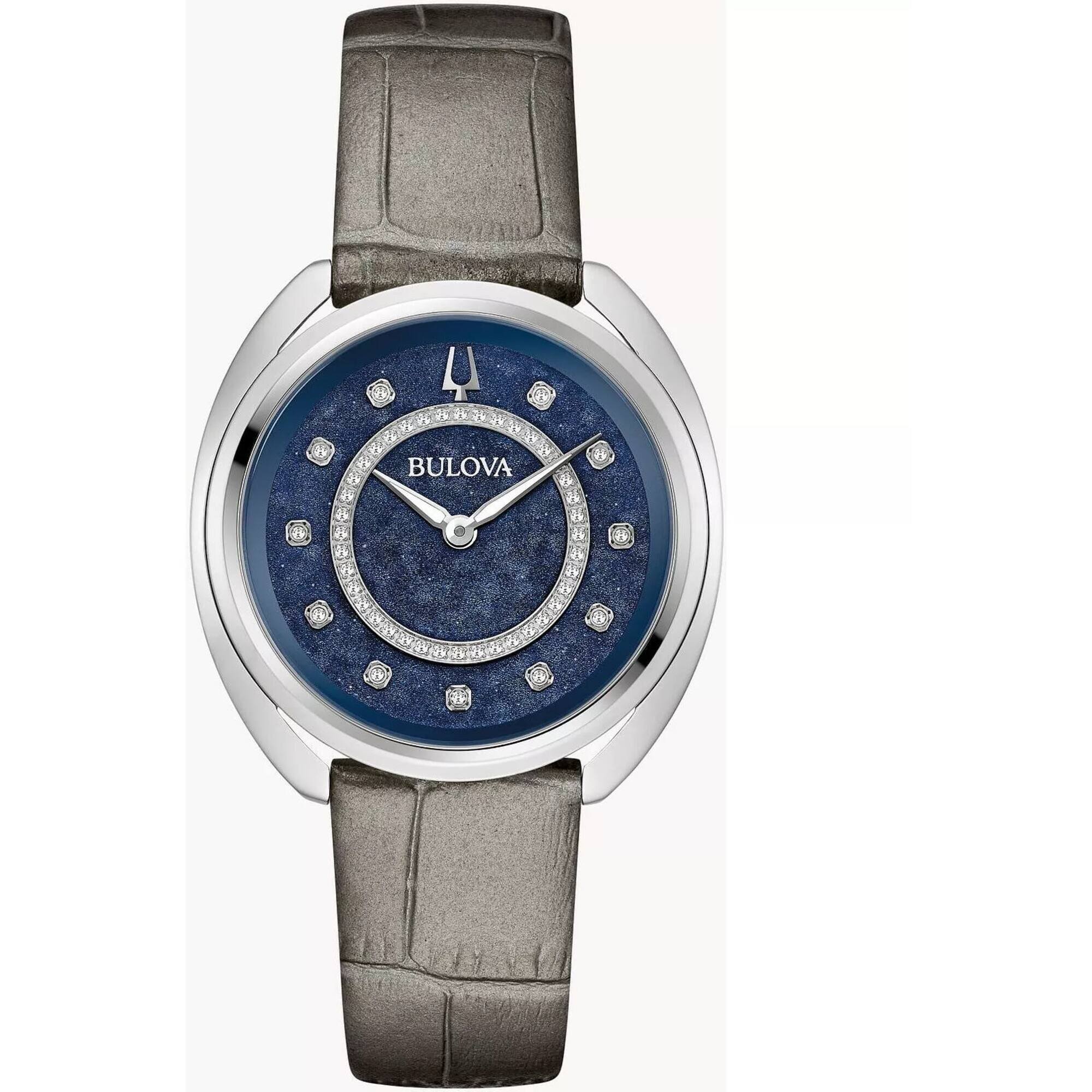 Bulova Women's Watch - Duality Quartz Diamond Blue Dial Silver Tone Bracelet | 96X160
