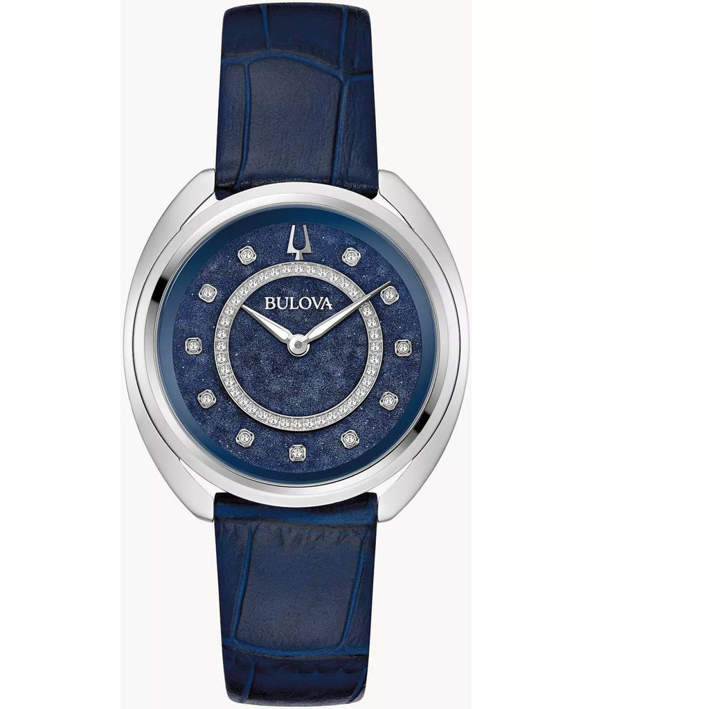 Bulova Women's Watch - Duality Quartz Diamond Blue Dial Silver Tone Bracelet | 96X160