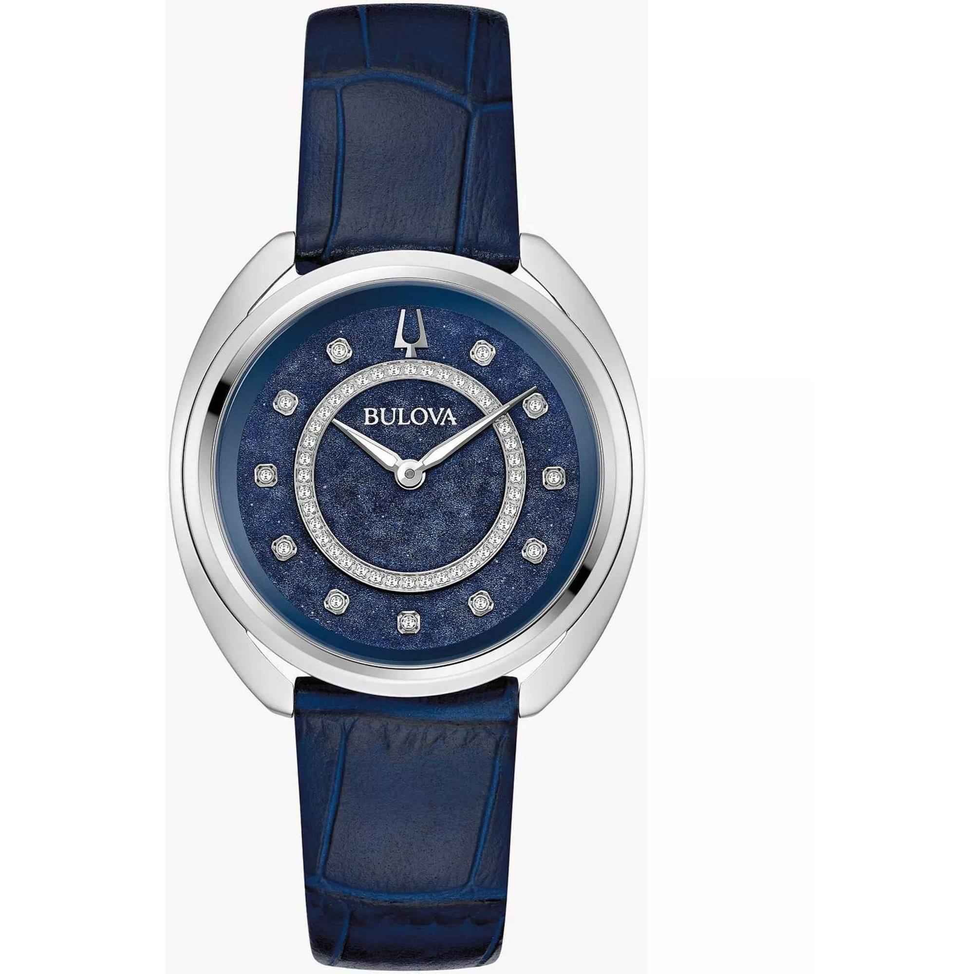 Bulova Women's Watch - Duality Quartz Diamond Blue Dial Silver Tone Bracelet | 96X160